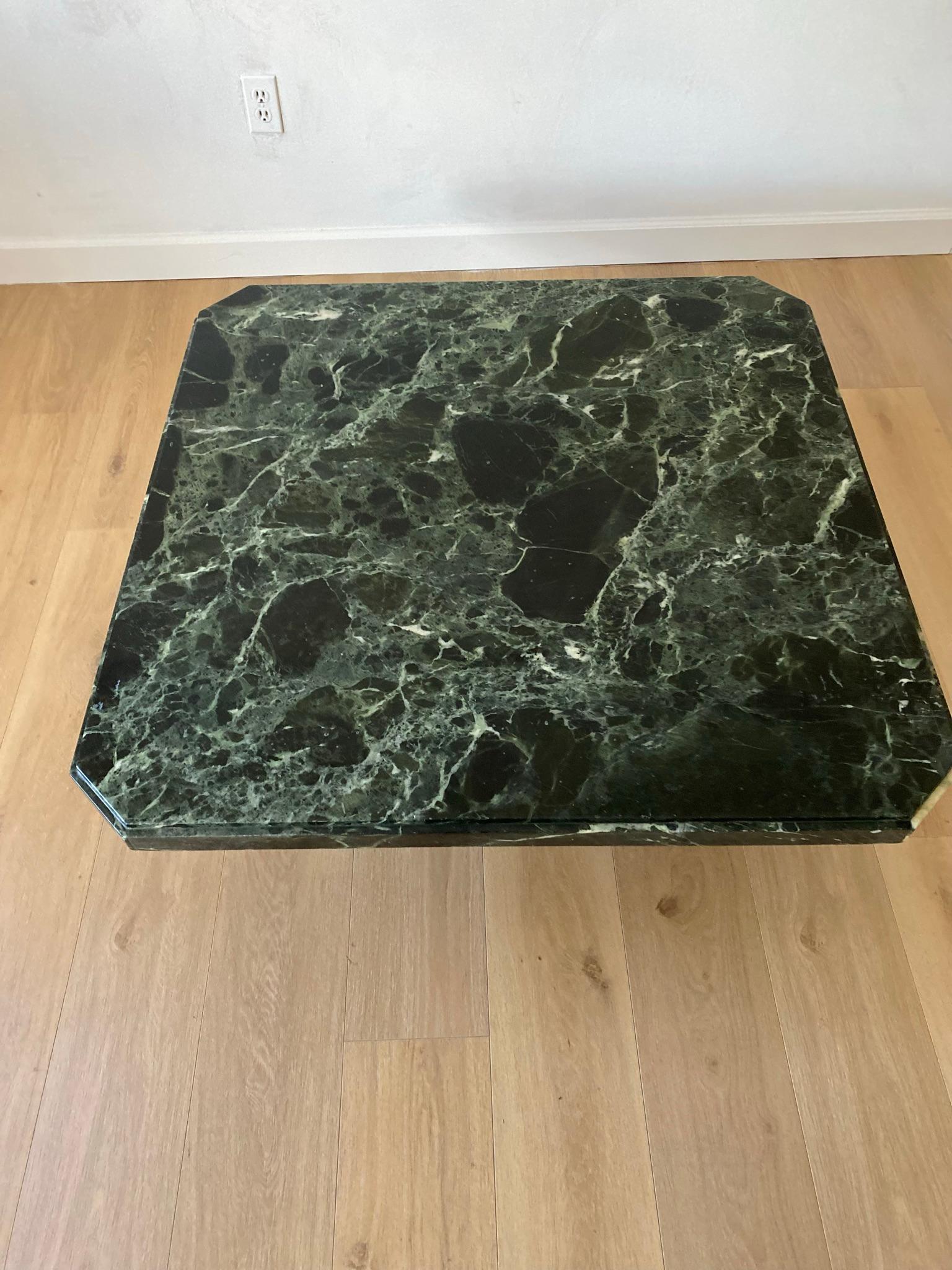Vintage Italian Green Marble Coffee Table For Sale 5