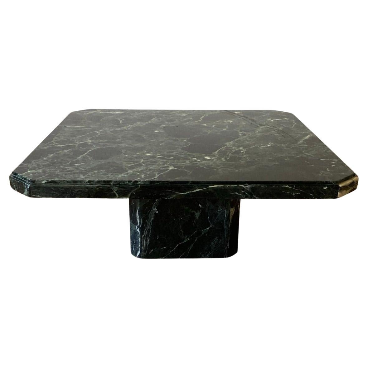 Vintage Italian Green Marble Coffee Table For Sale