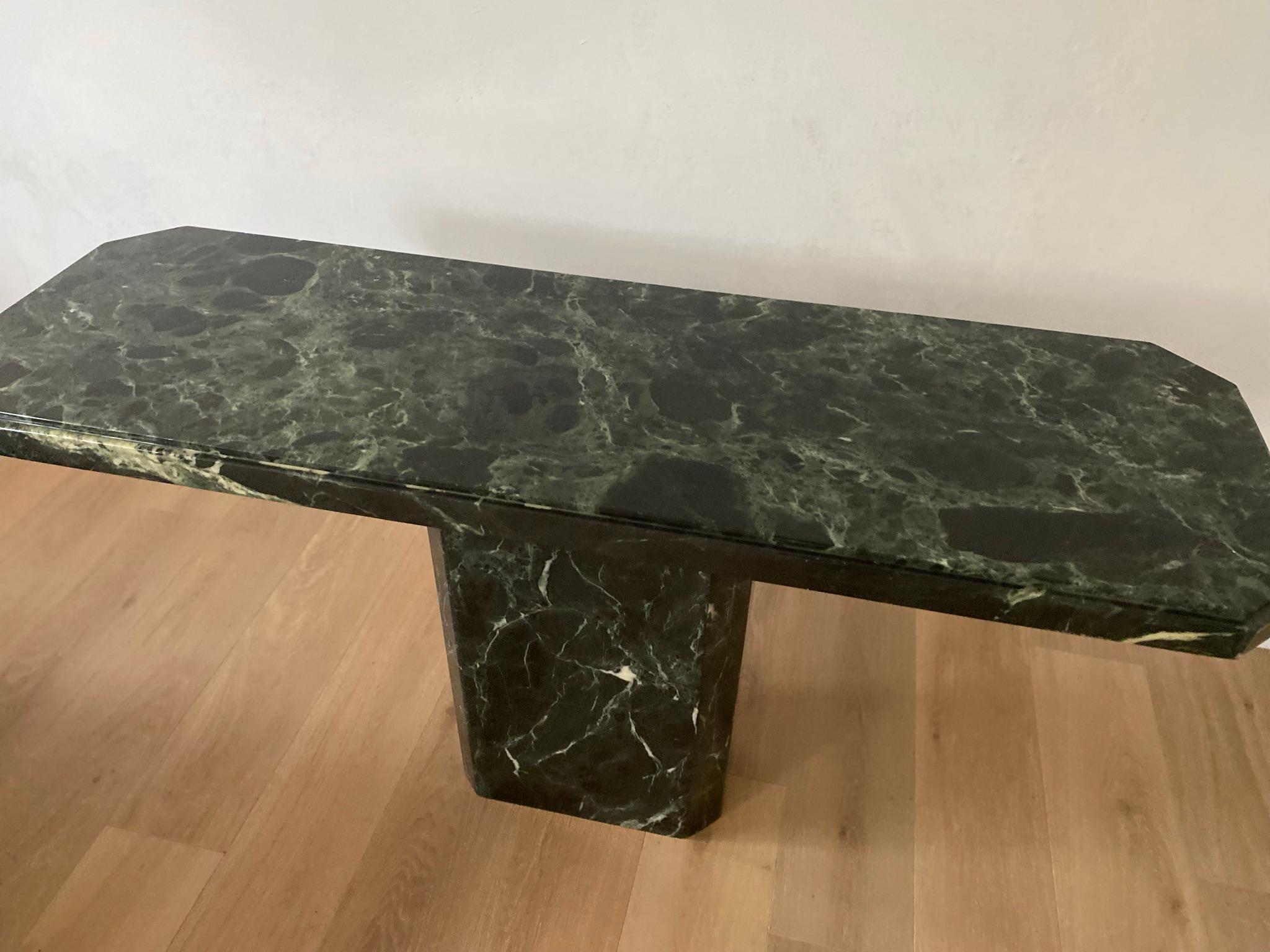 Vintage Italian Green Marble Console For Sale 1