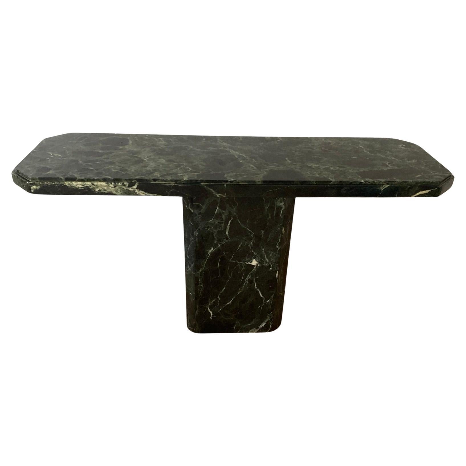 Vintage Italian Green Marble Console For Sale