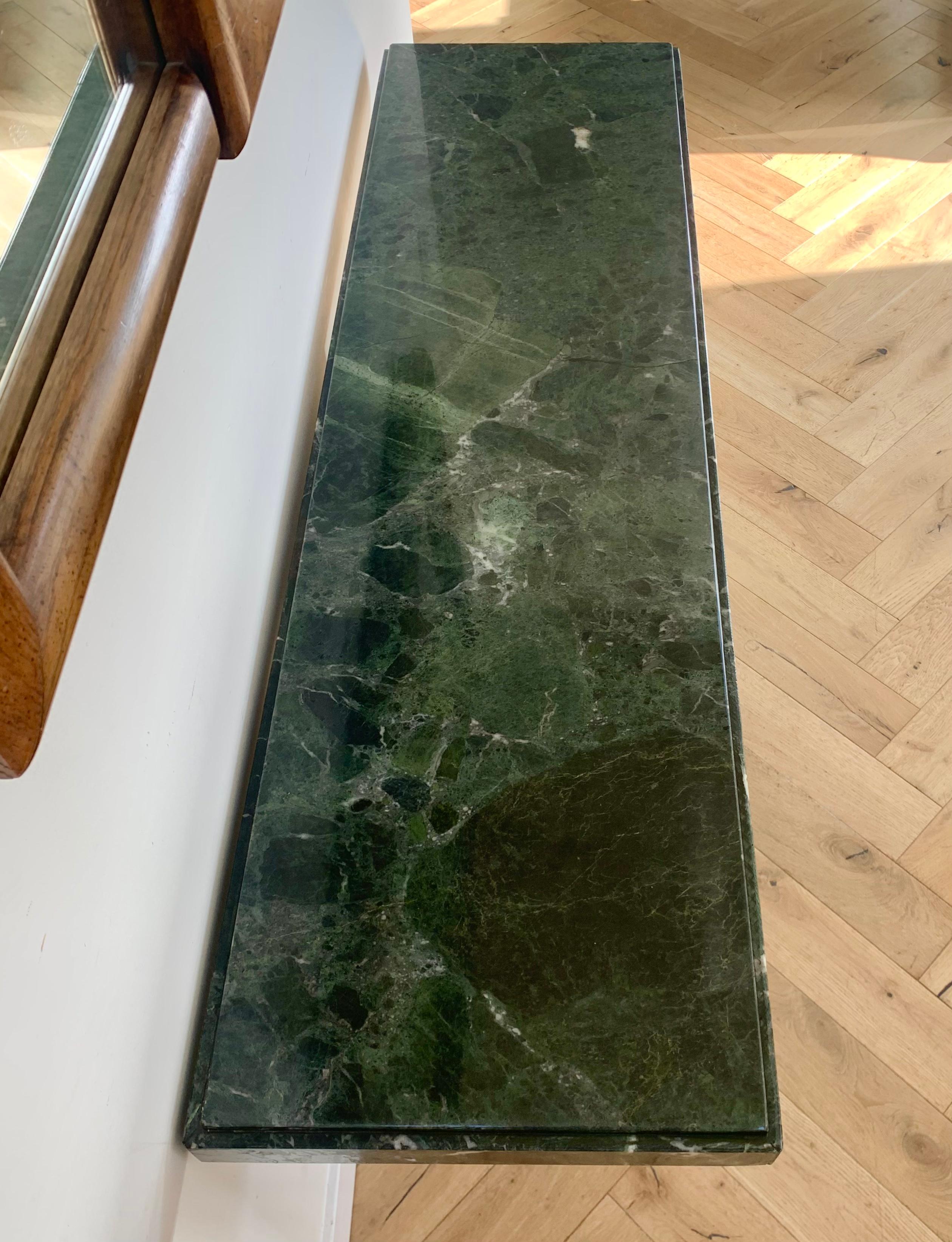 Vintage Italian Green Marble Console Table, 1970s 6
