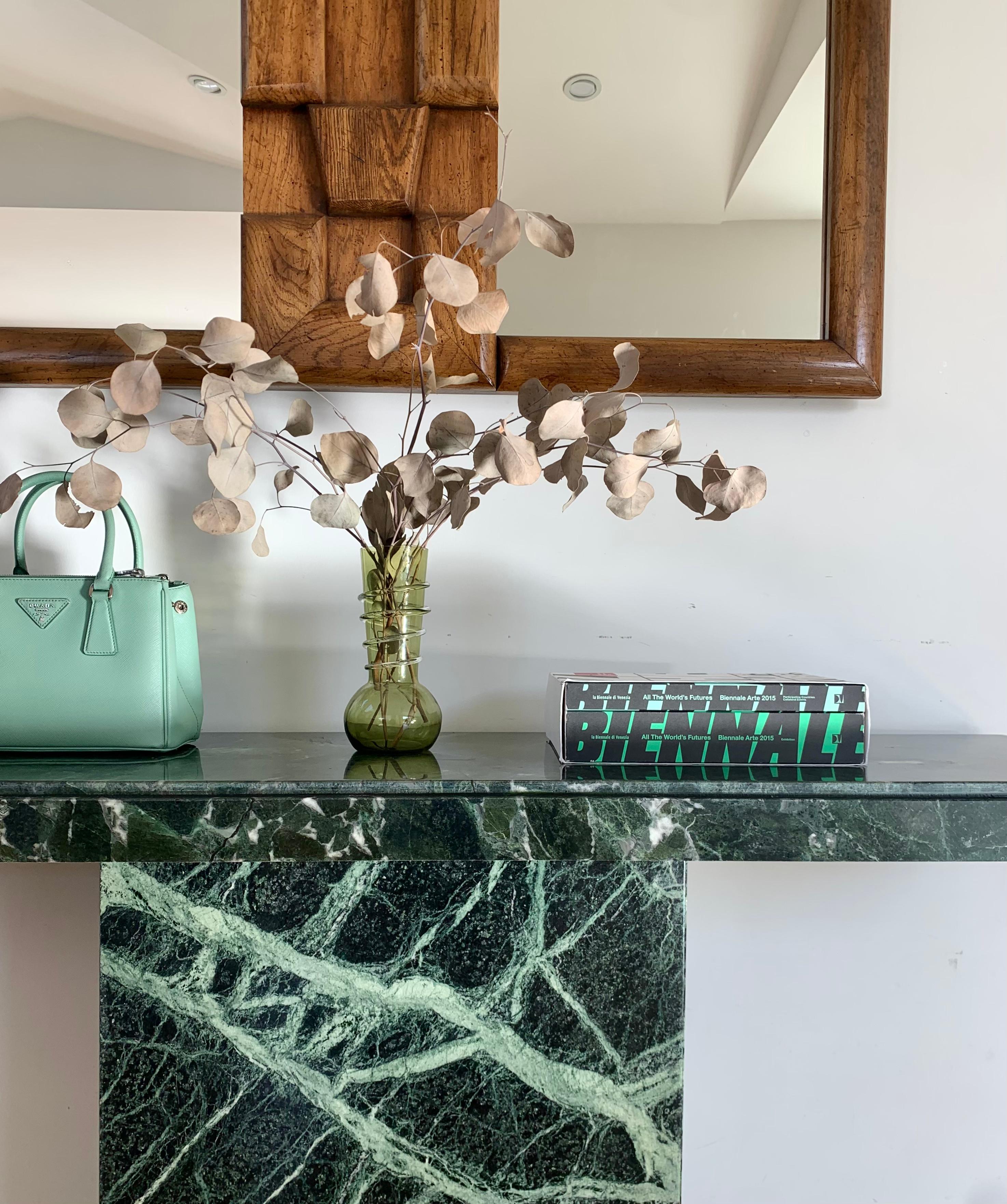 Vintage Italian Green Marble Console Table, 1970s 13