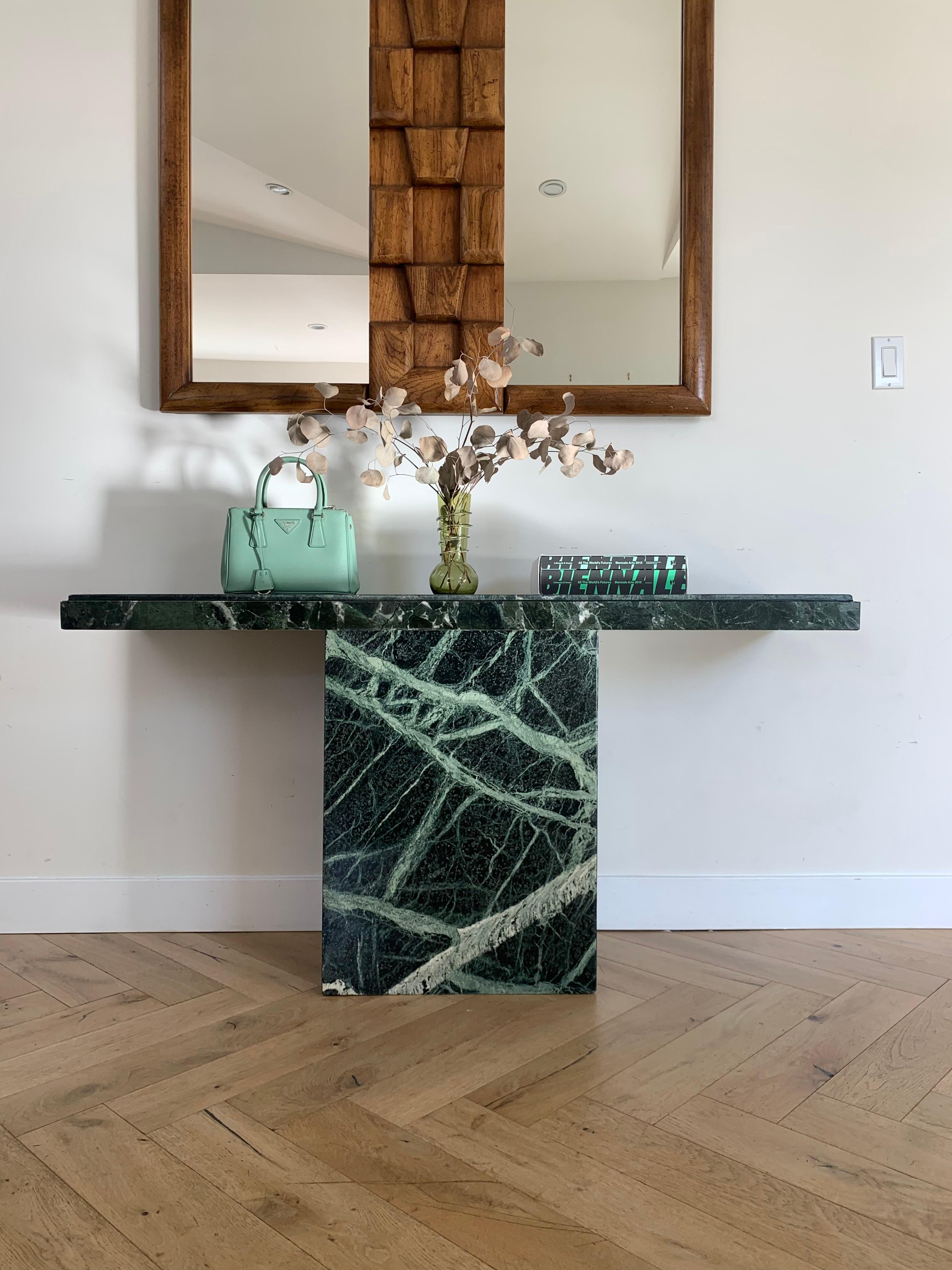 green marble table