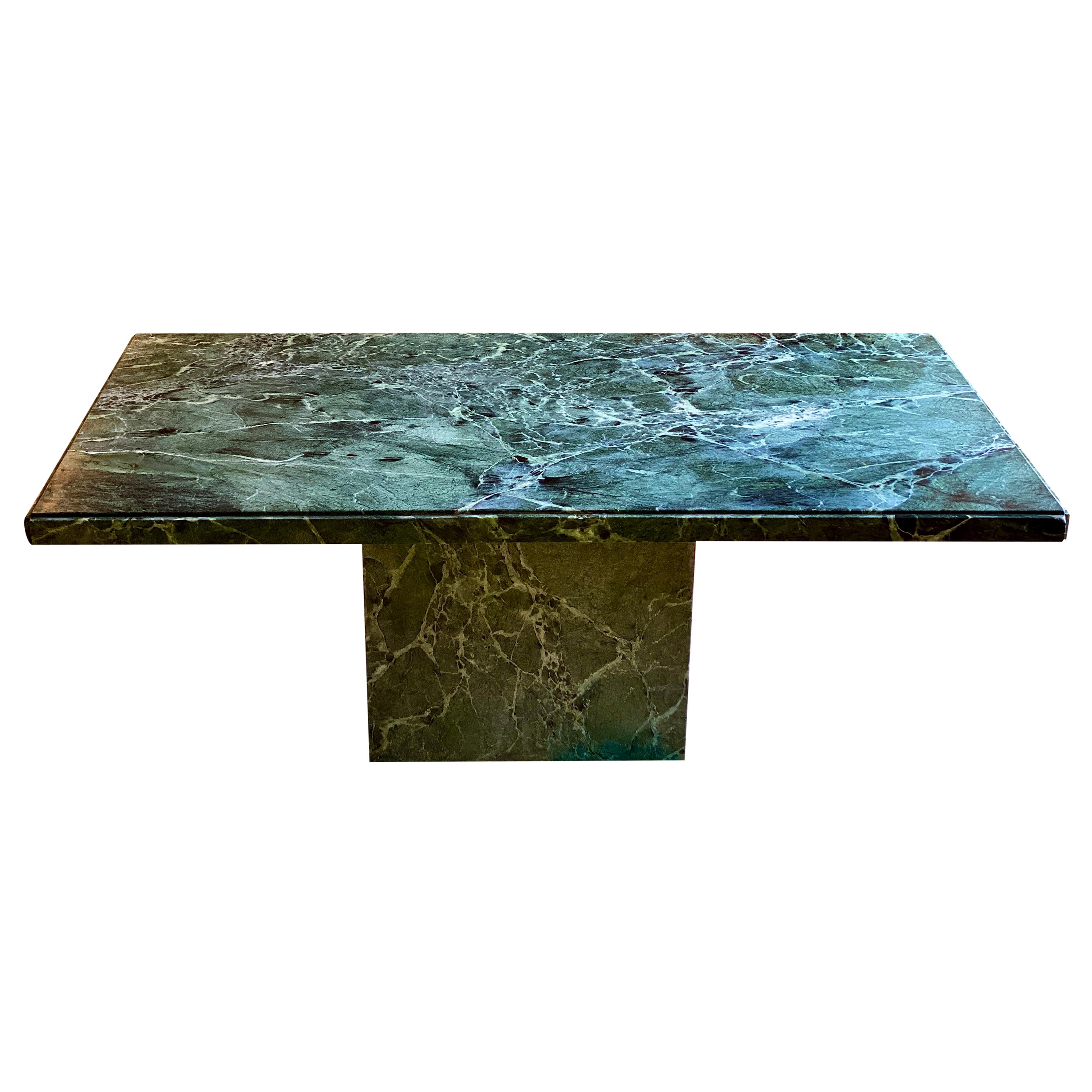 Vintage Italian Green Marble Dining Table