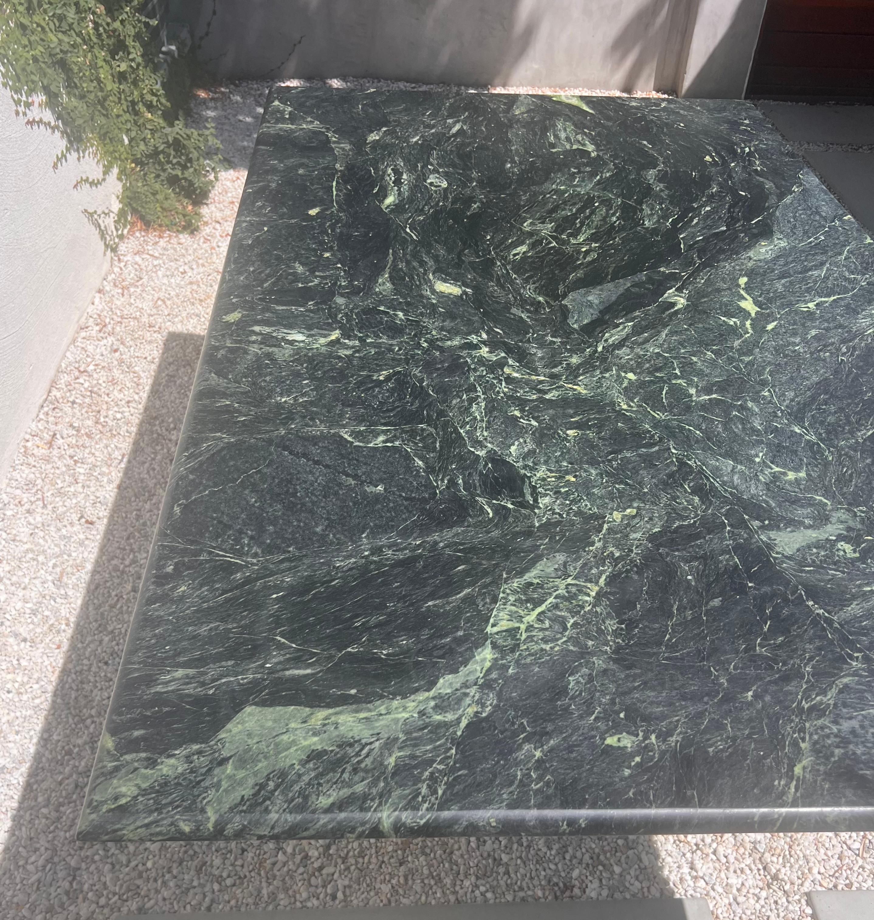 Vintage Italian green marble dining table, late 20th century 9