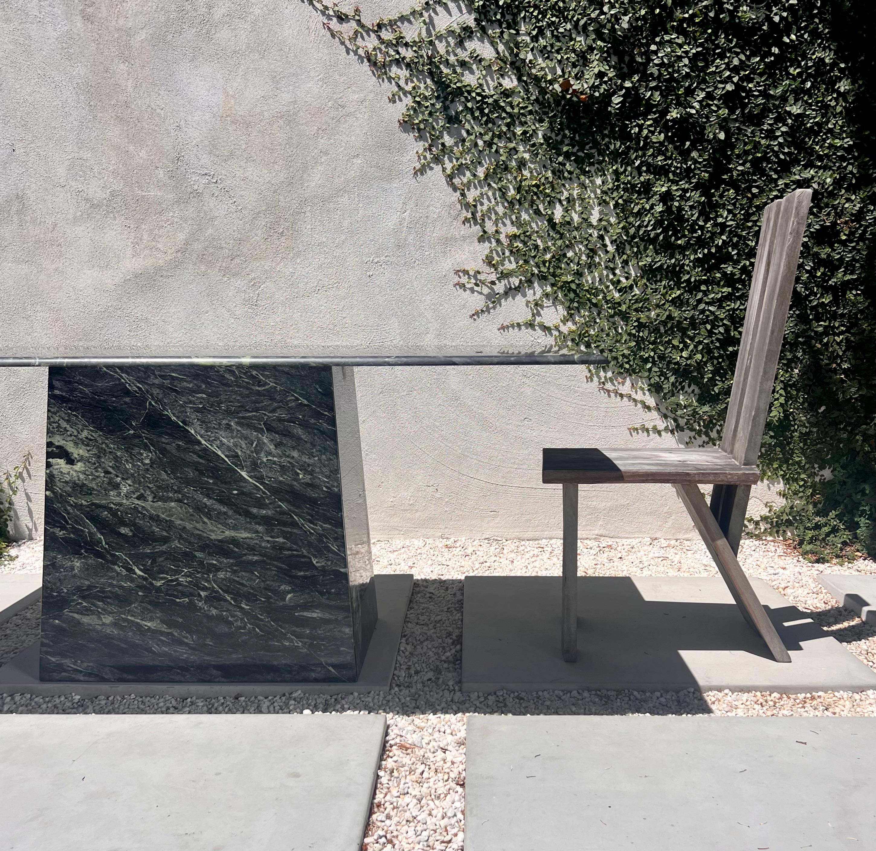 Vintage Italian green marble dining table, late 20th century 14