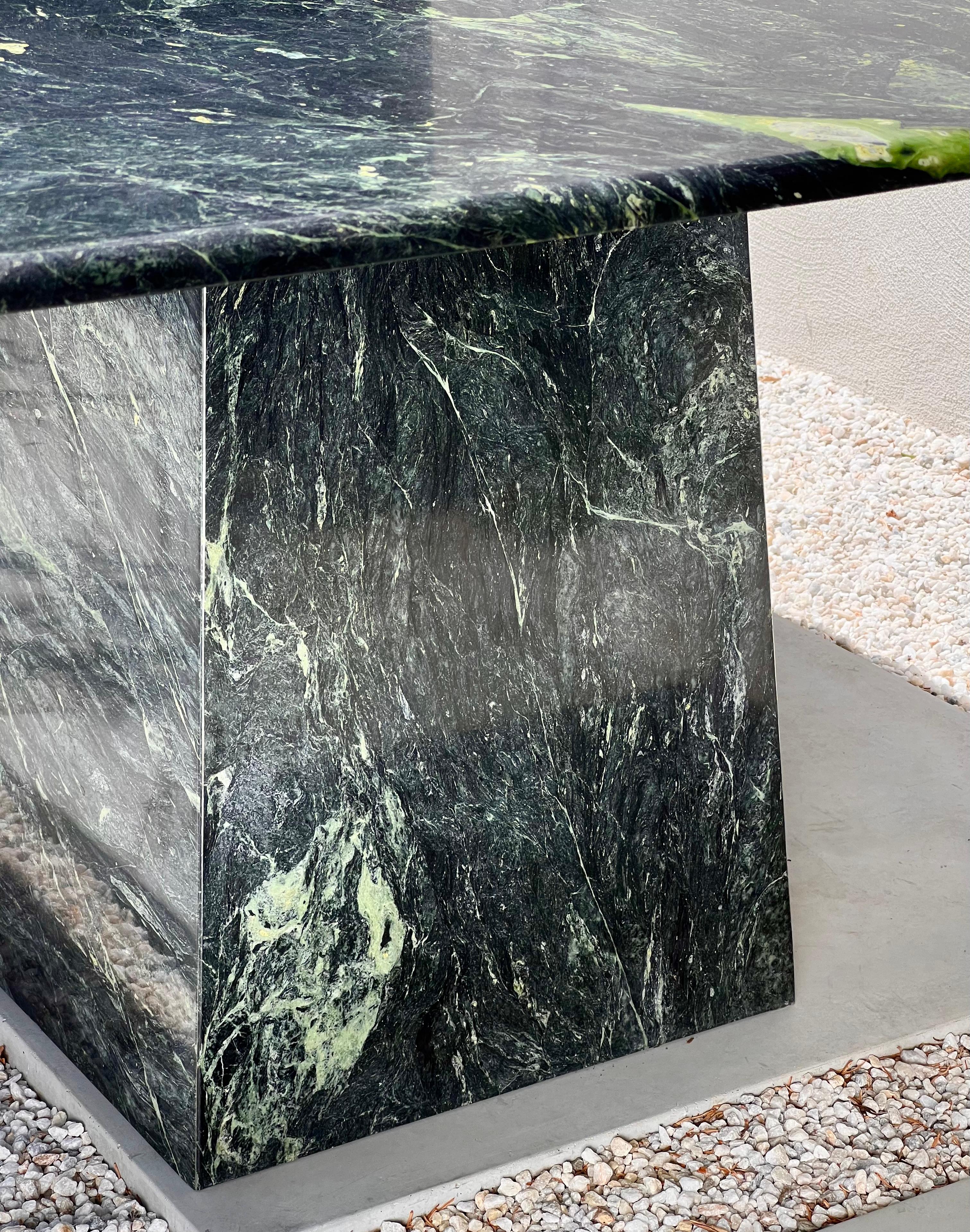 Marble Vintage Italian green marble dining table, late 20th century