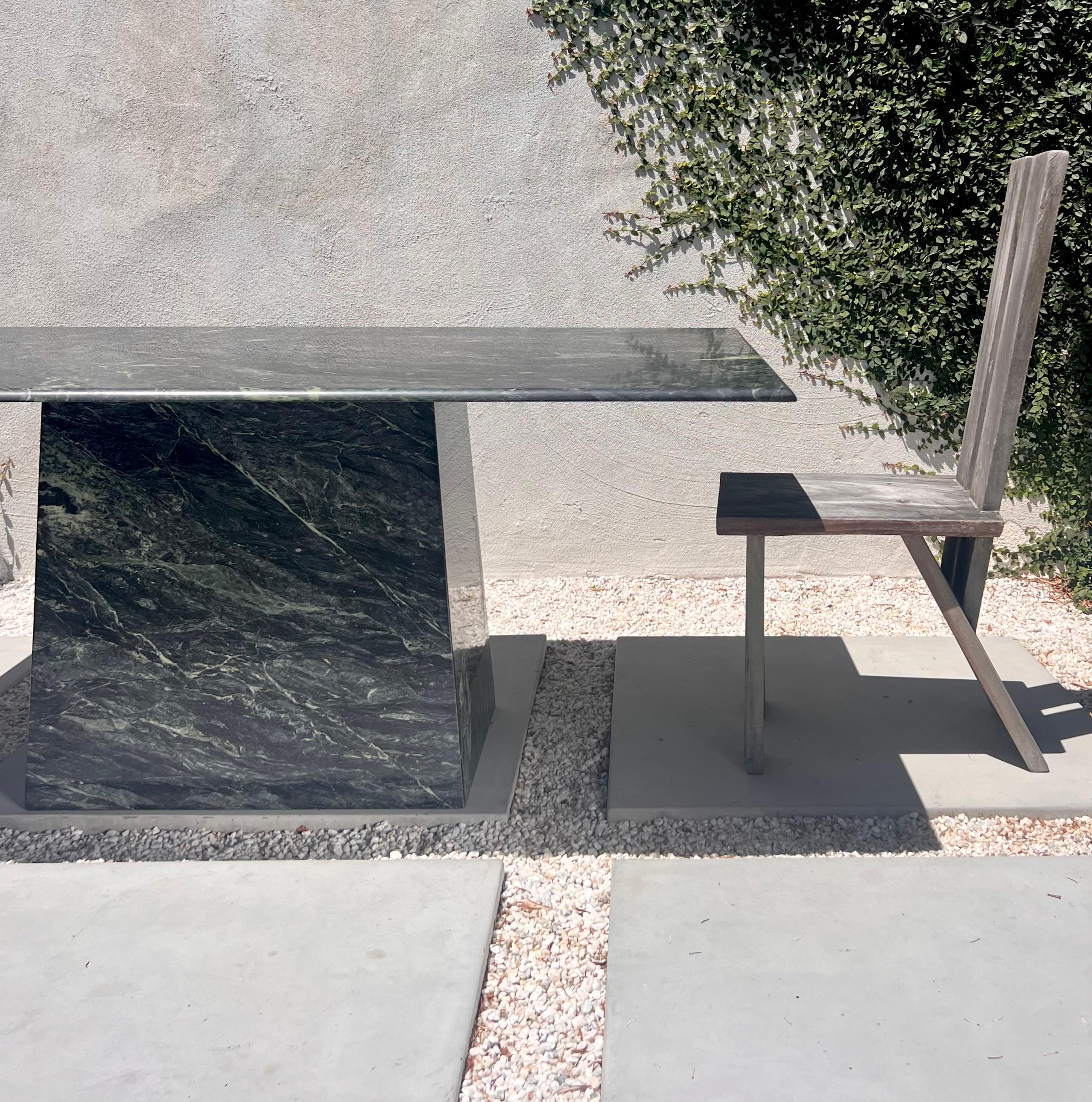 Vintage Italian green marble dining table, late 20th century 1