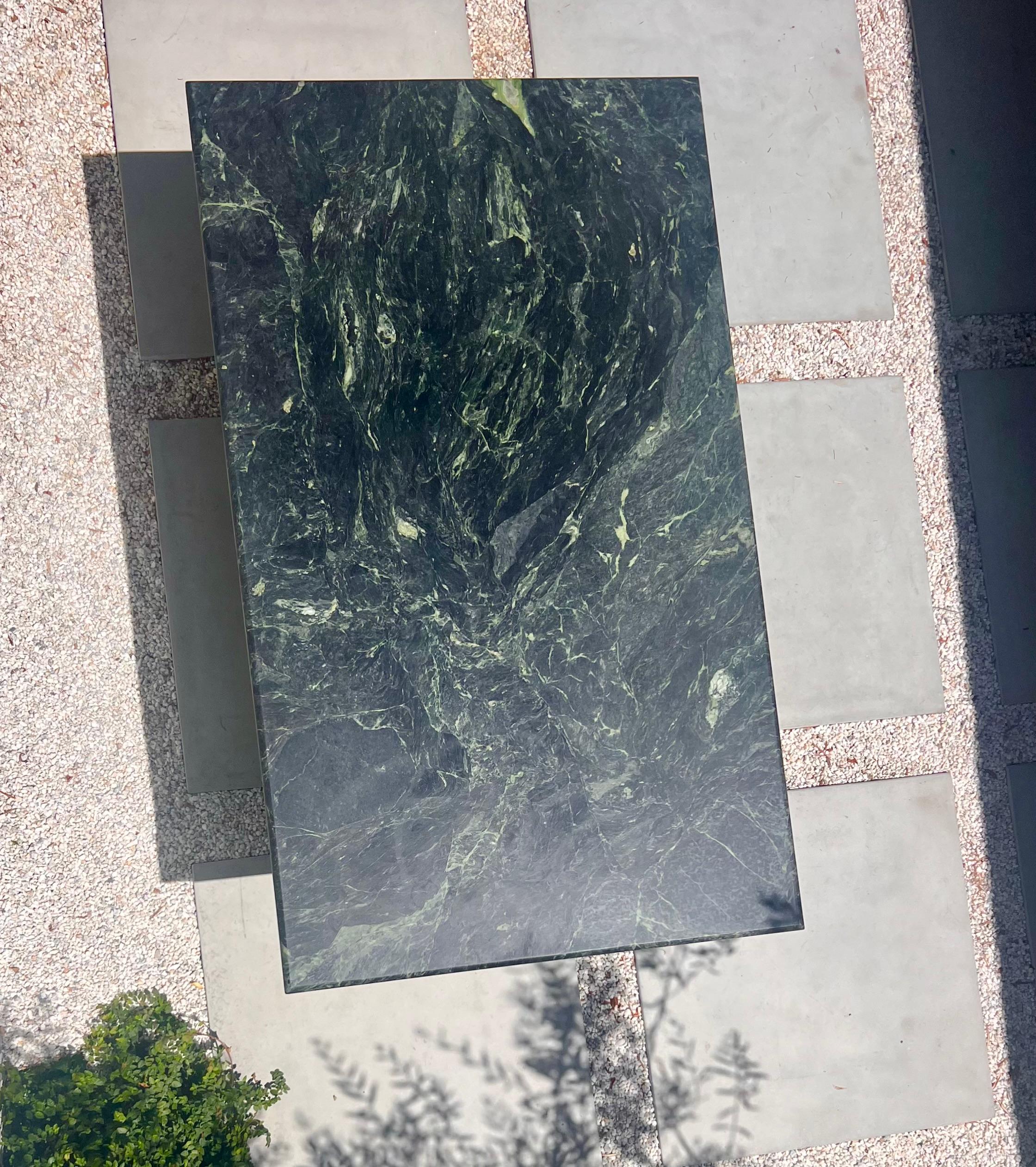 Vintage Italian green marble dining table, late 20th century 3