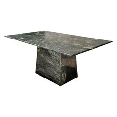 Vintage Italian green marble dining table, late 20th century