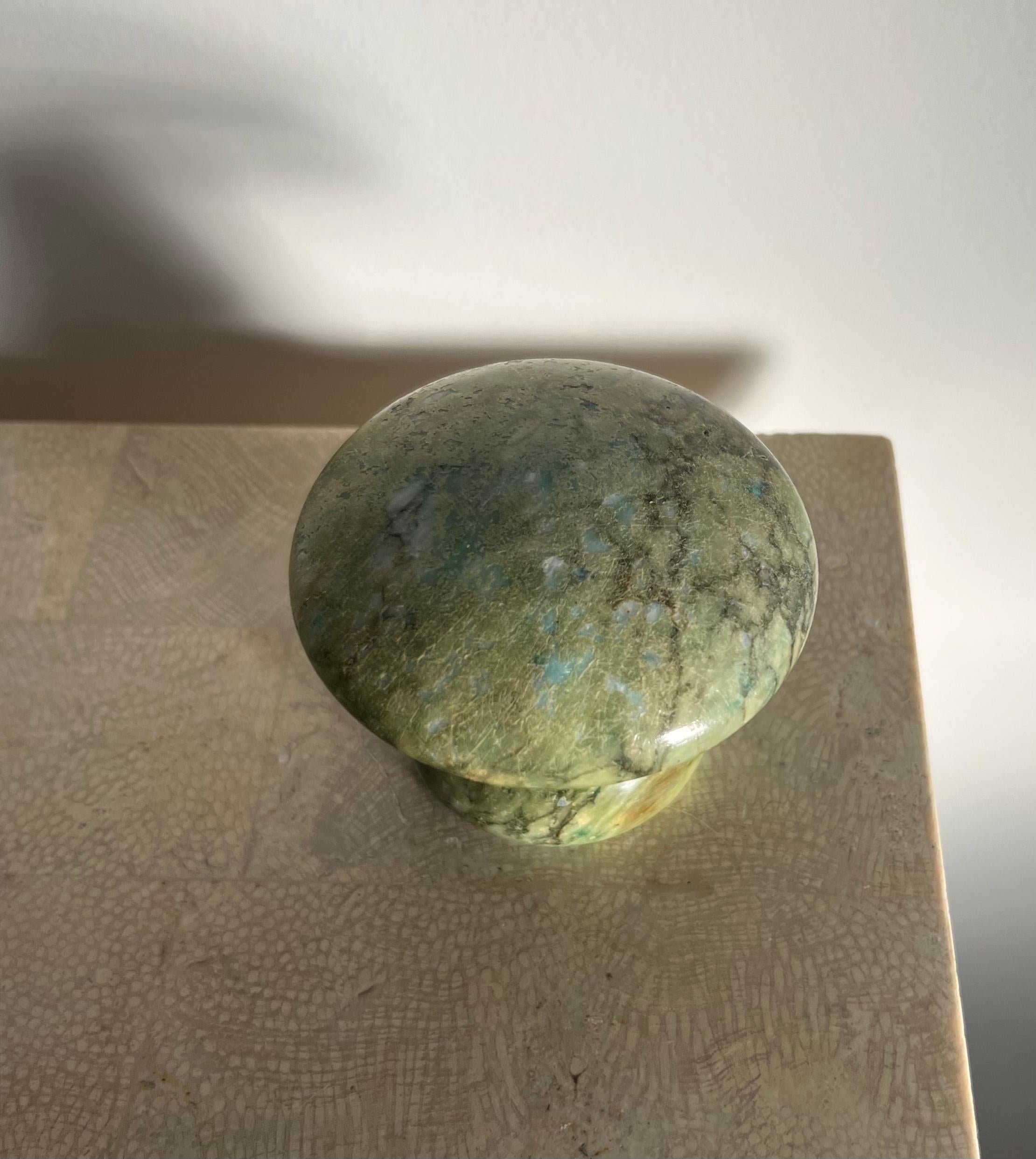 Vintage Italian Green Marble Mushroom Paperweight / Objet D’art, 1960s 10