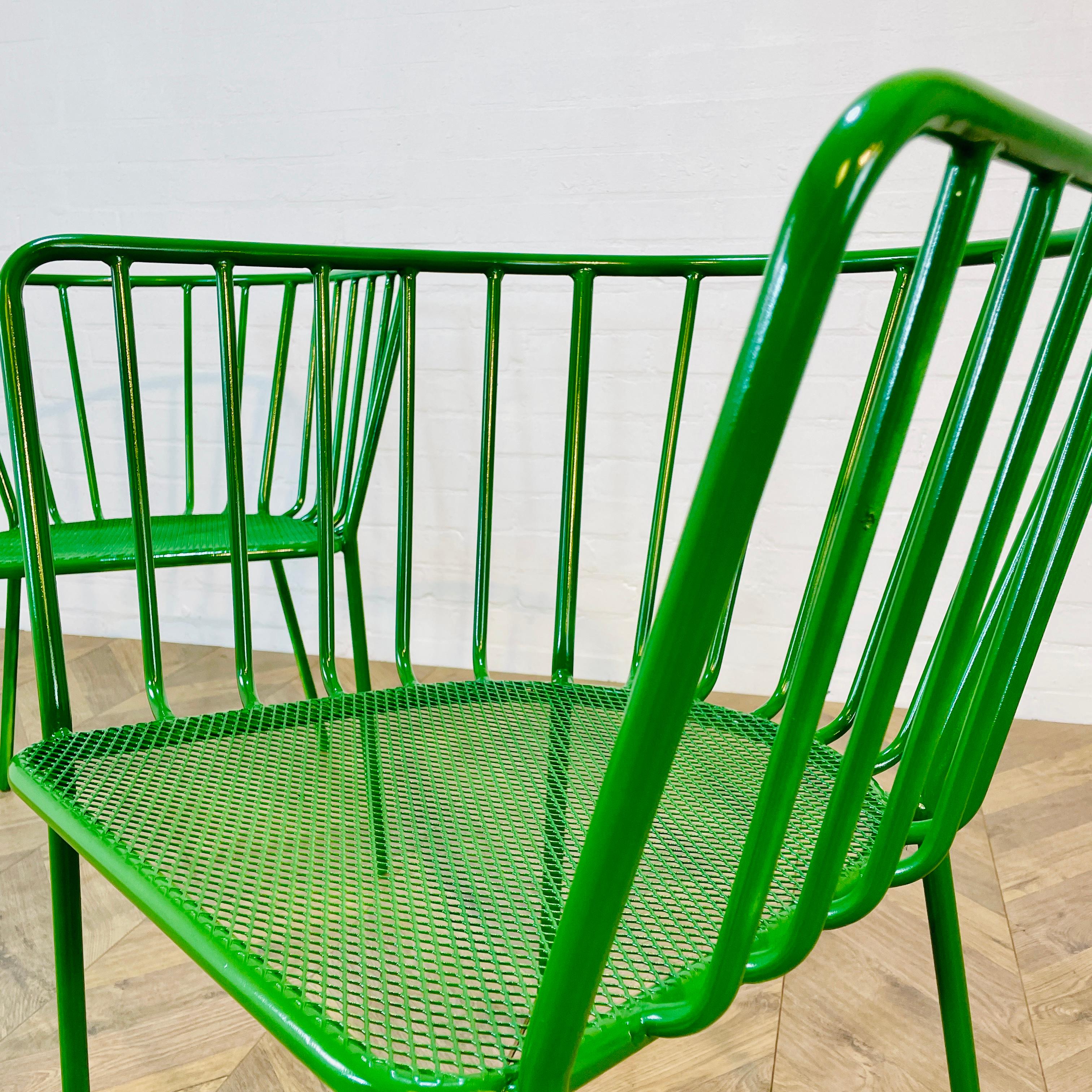 Vintage Italian Green Metal Chairs, Set of 2, 1970s 5