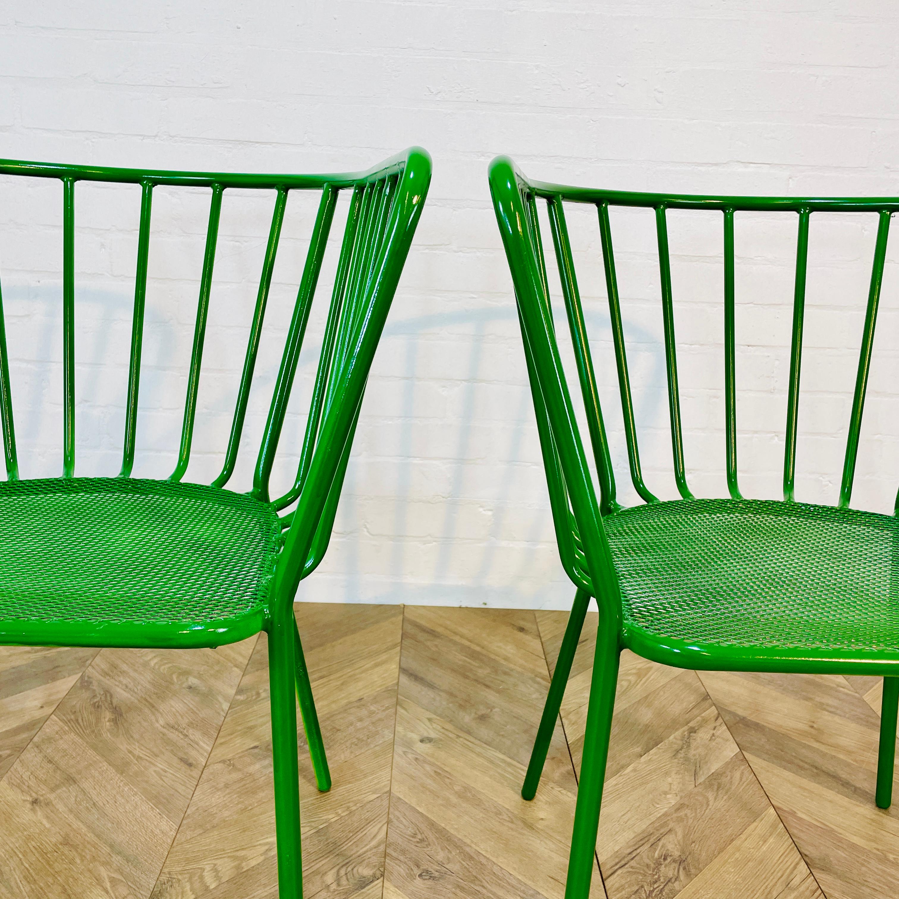 Vintage Italian Green Metal Chairs, Set of 2, 1970s 6