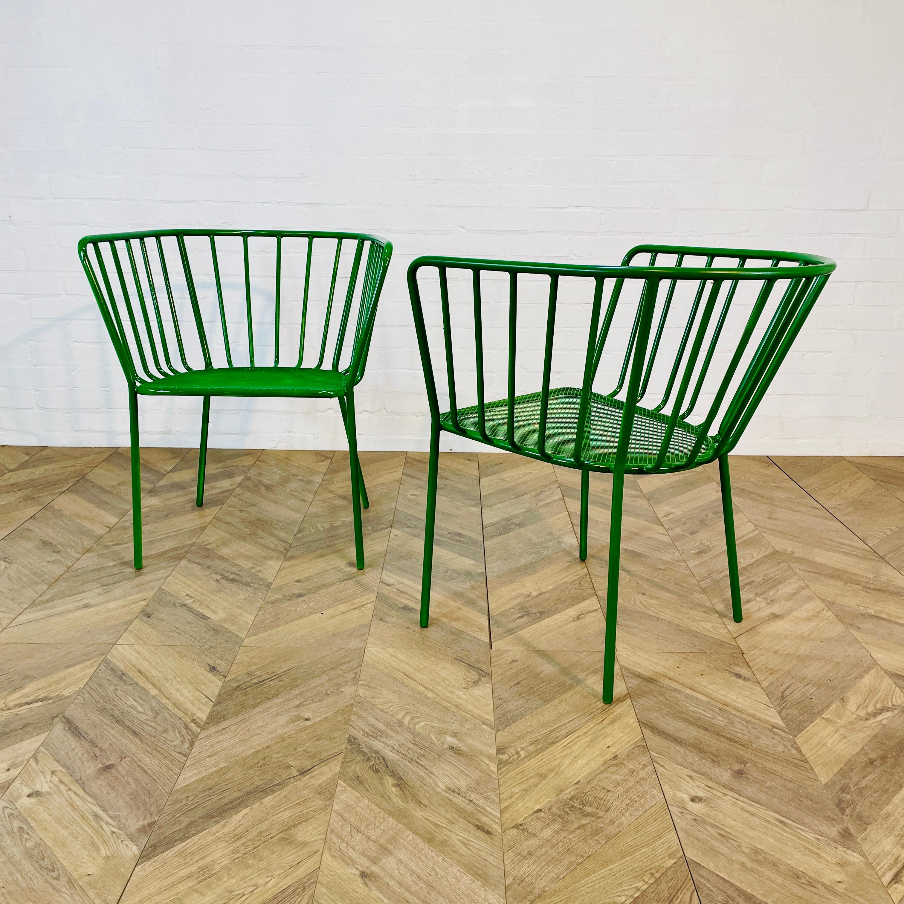 Vintage Italian Green Metal Chairs, Set of 2, 1970s 8