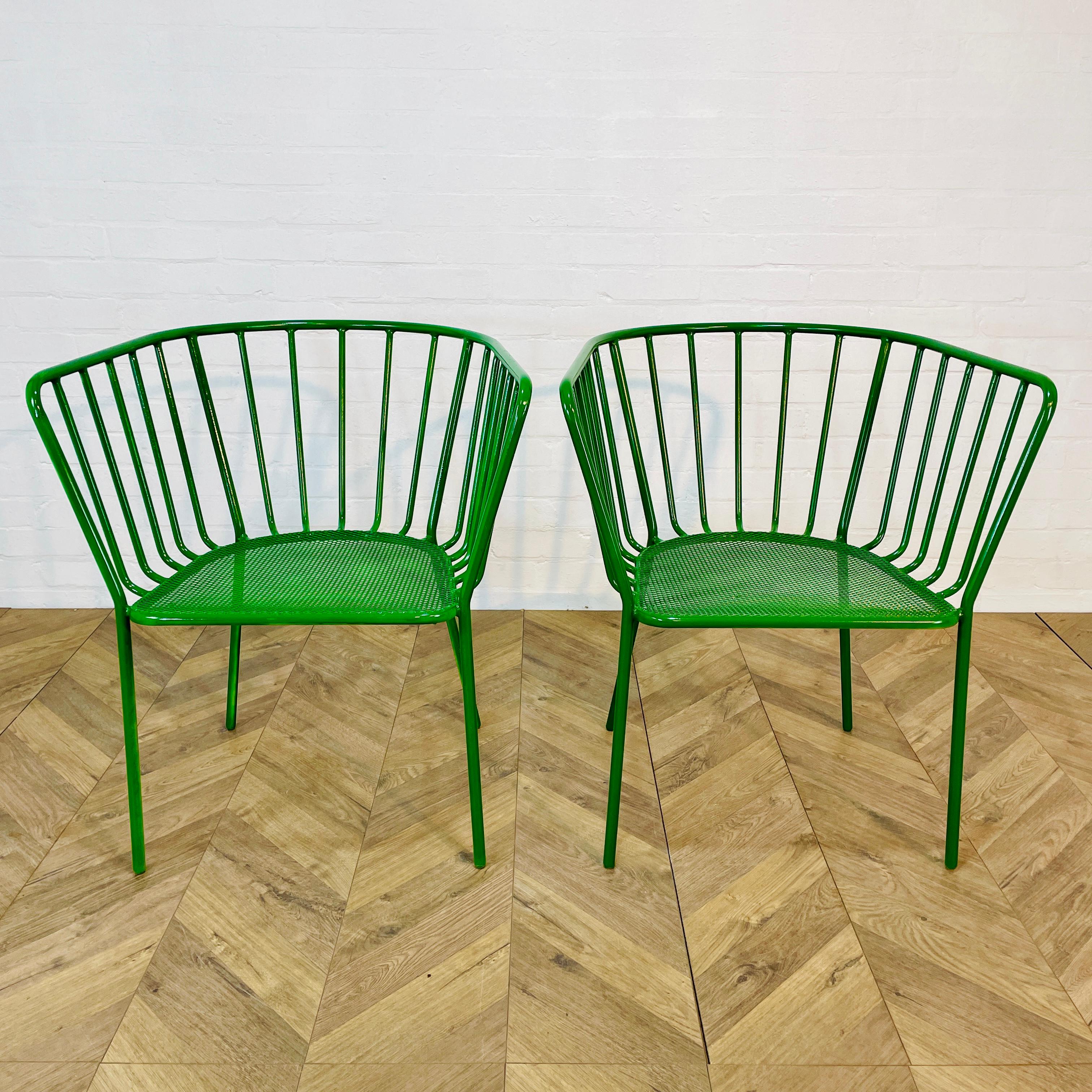 Vintage Italian Green Metal Chairs, Set of 2, 1970s 9