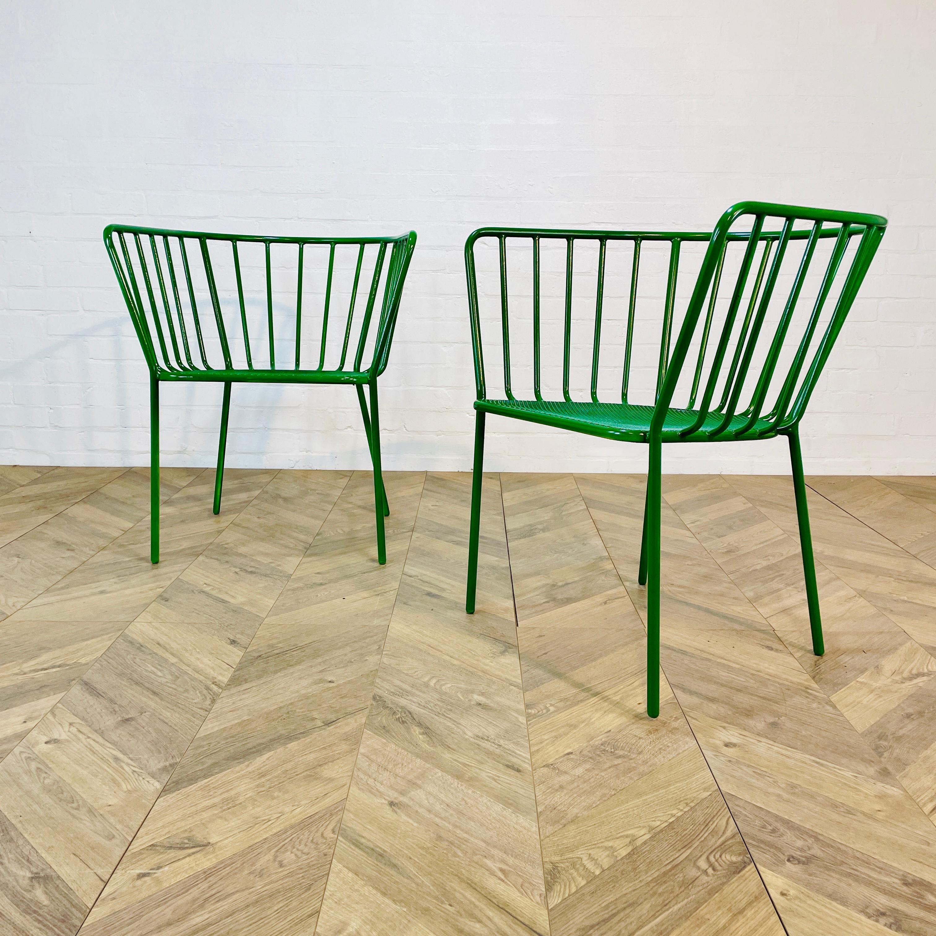 Vintage Italian Green Metal Chairs, Set of 2, 1970s 10
