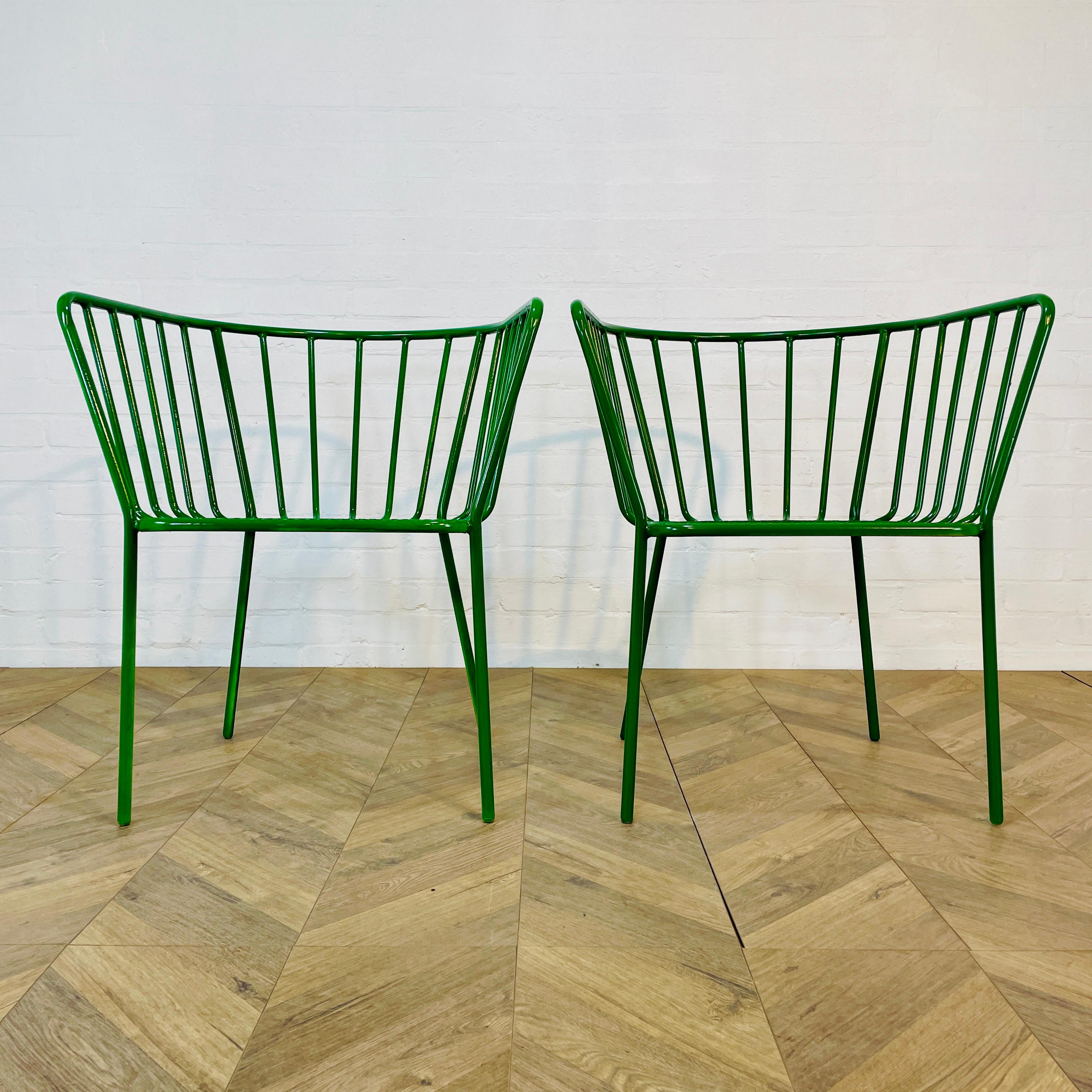 Vintage Italian Green Metal Chairs, Set of 2, 1970s 12