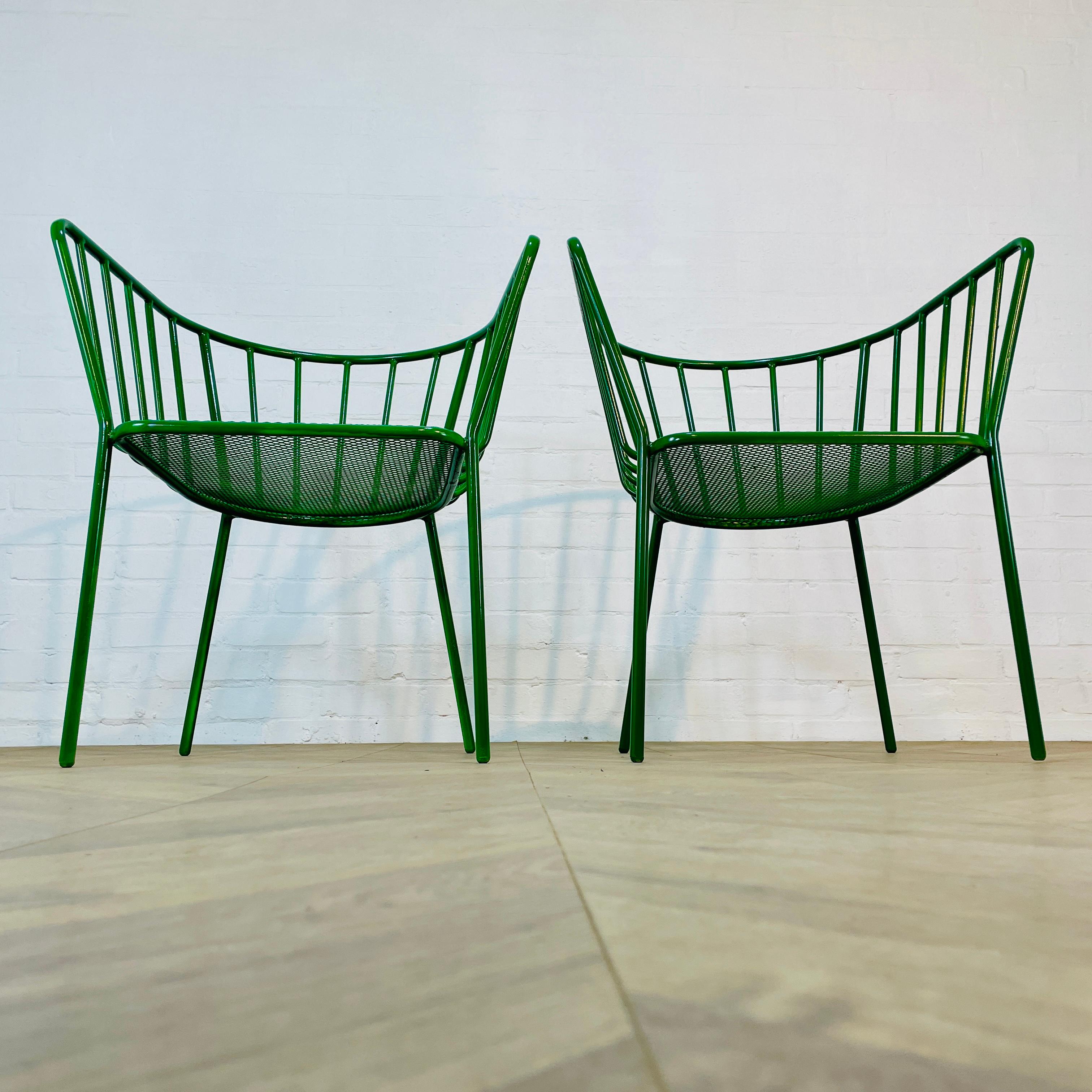 Vintage Italian Green Metal Chairs, Set of 2, 1970s 13