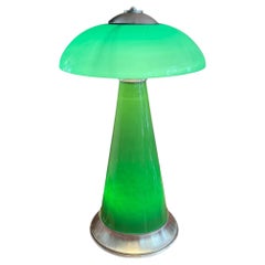 Vintage Italian Green Murano Glass Table Lamp, 20th Century