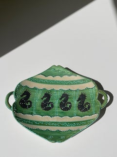 Vintage Italian Green Sea Horse Vide Poche