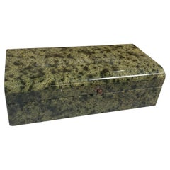 Vintage Italian Green Stone Box, 1970s