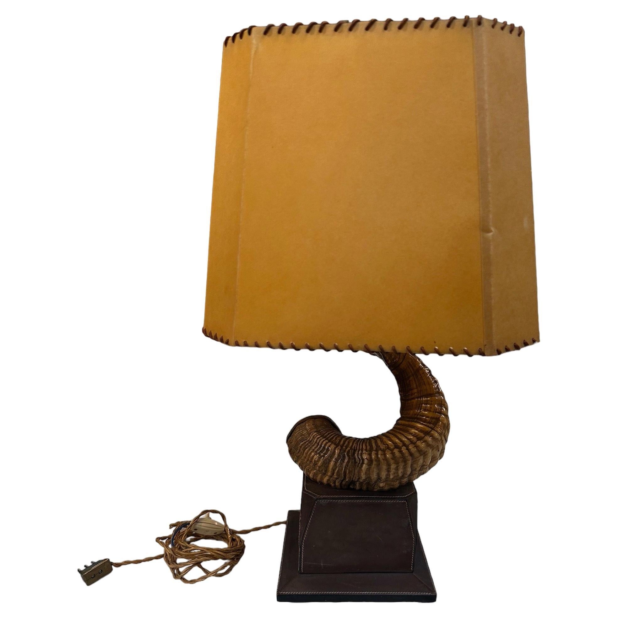 Vintage Italian Gucci Horn Table Lamp 1970s For Sale