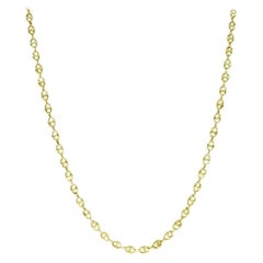 Vintage Italian Gucci Puff Link Chain Necklace 18k Gold