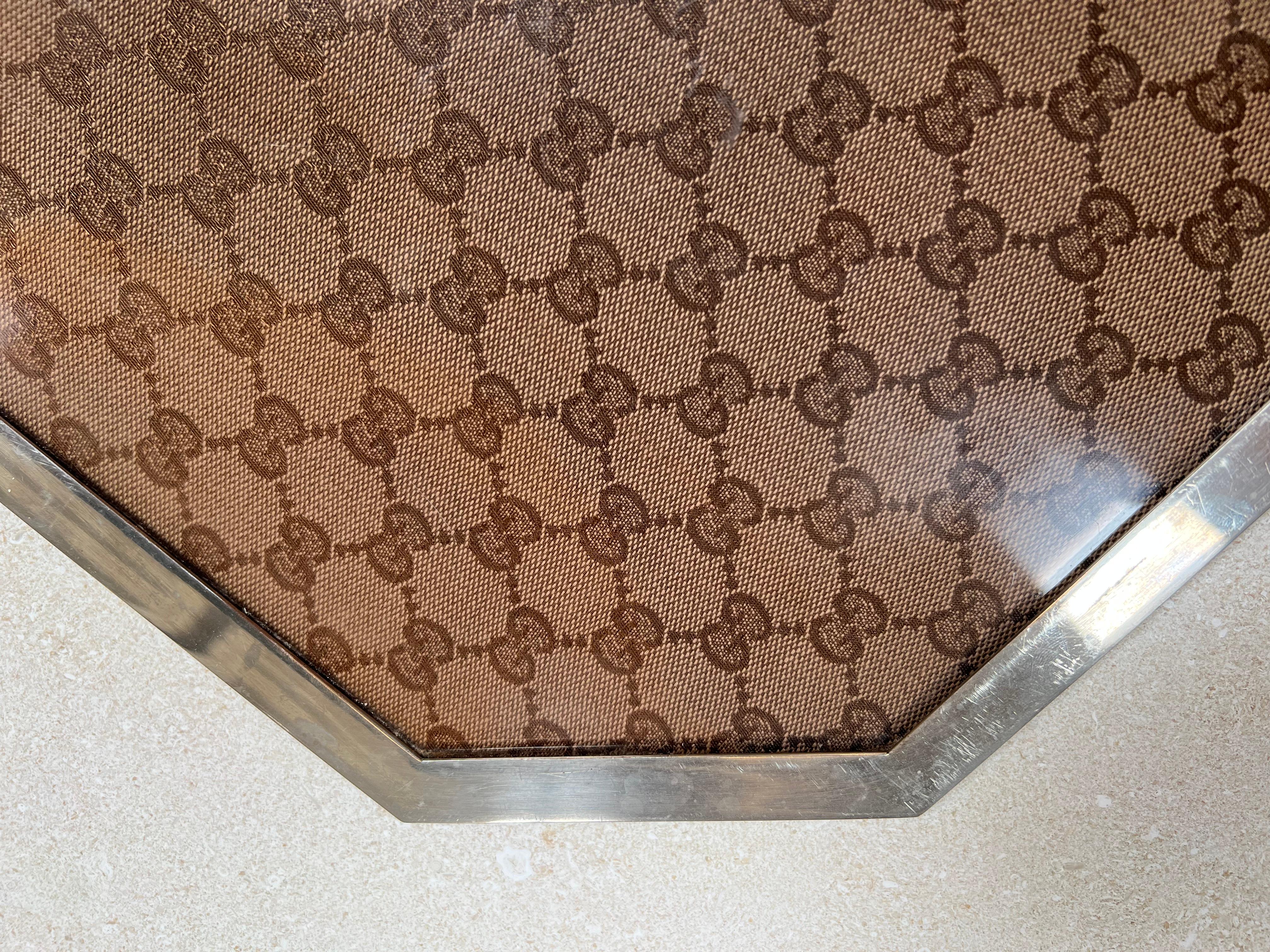 The Vintage Italian Gucci Tray from the 1980s is a chic and iconic piece that embodies both luxury and style. Crafted by the renowned fashion house, Gucci, this tray exudes a sense of vintage elegance. Its design showcases the signature Gucci motifs