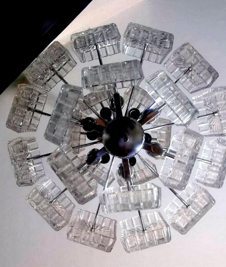 Vintage Italian Half-Crystal and Nickel-Plated Metal Chandelier For Sale 9