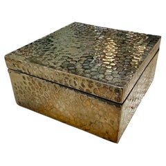 Vintage Italian Hammered Brass Decorative Box