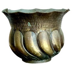 Vintage Italian Hammered Brass Planter
