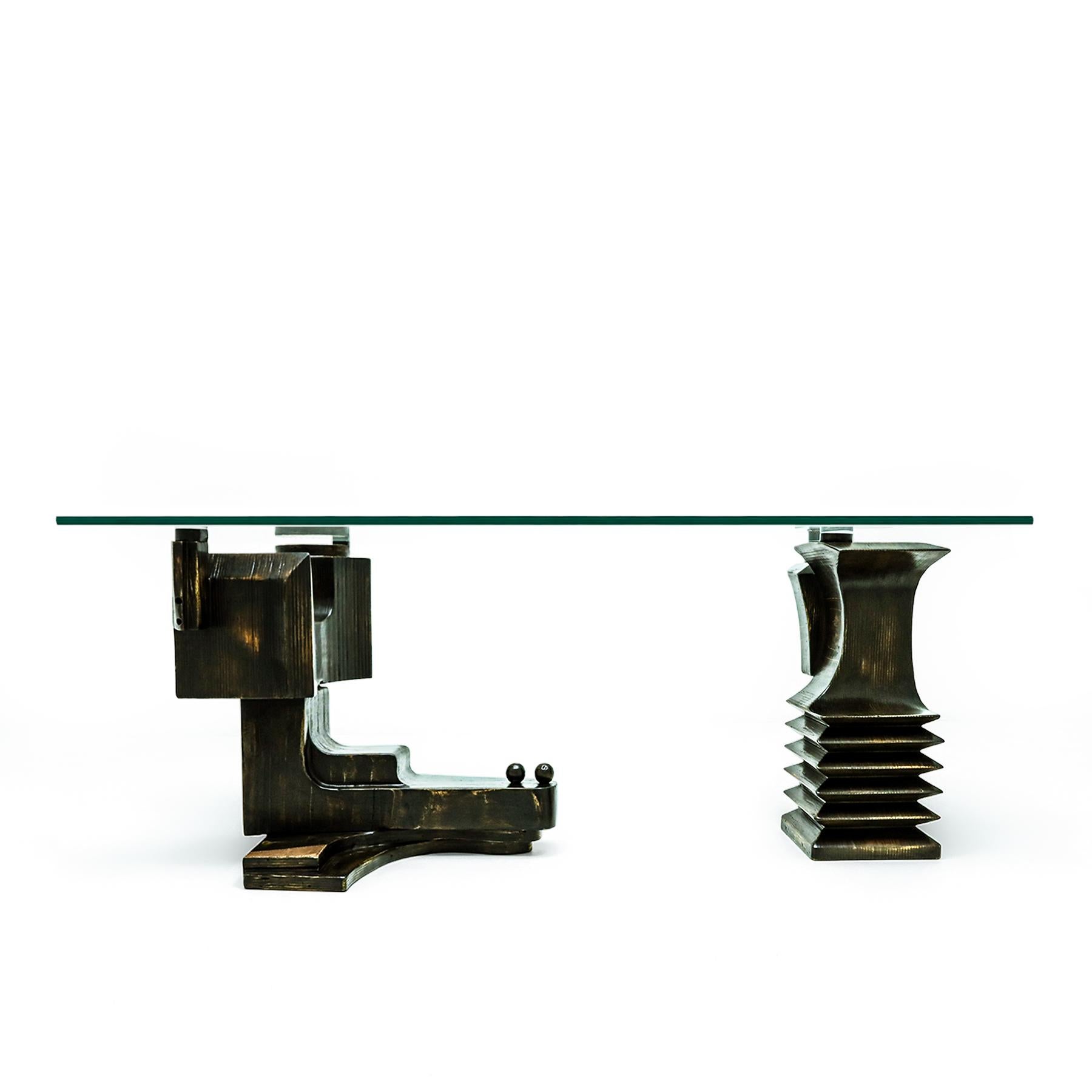 Brutalist dining table by Nerone Giovanni Ceccarelli co-founder Gruppo NP2  In Good Condition For Sale In Highclere, Newbury
