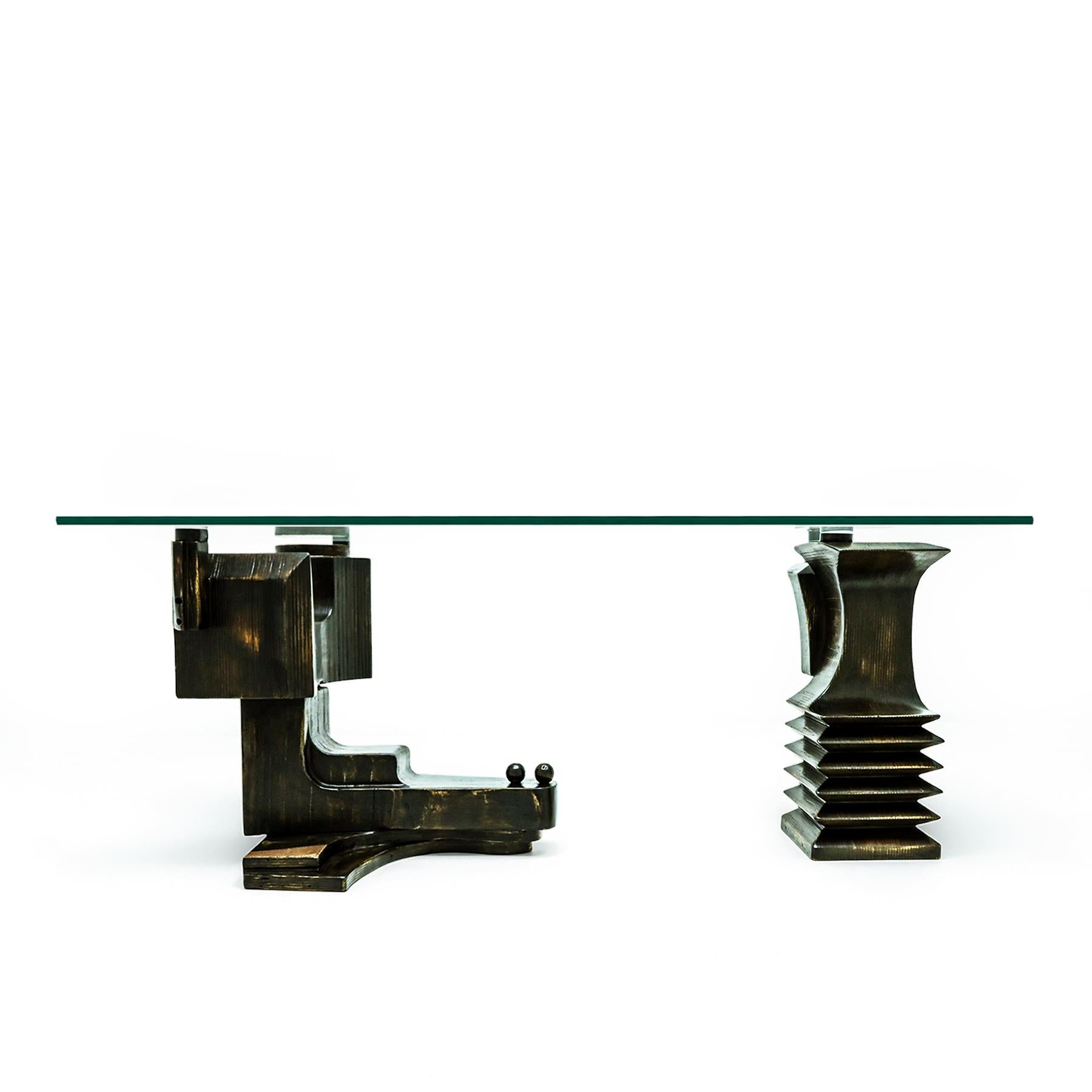 Brutalist dining table by Nerone Giovanni Ceccarelli co-founder Gruppo NP2 In Good Condition For Sale In Highclere, Newbury