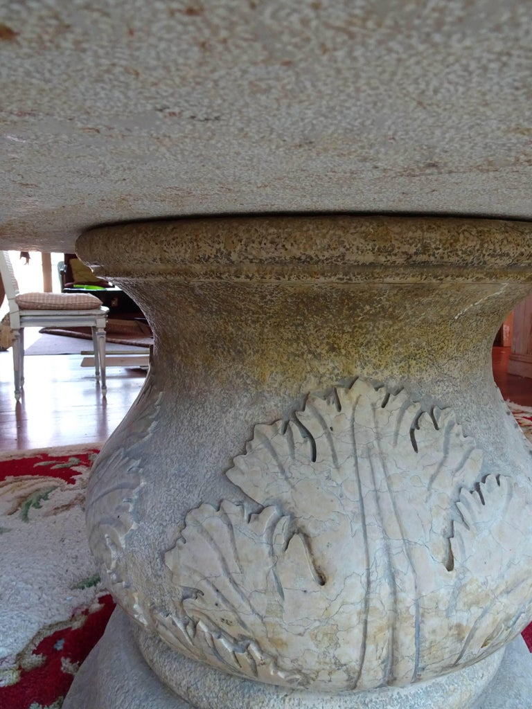 Vintage Italian Hand Carved Marble Table For Sale At 1stdibs