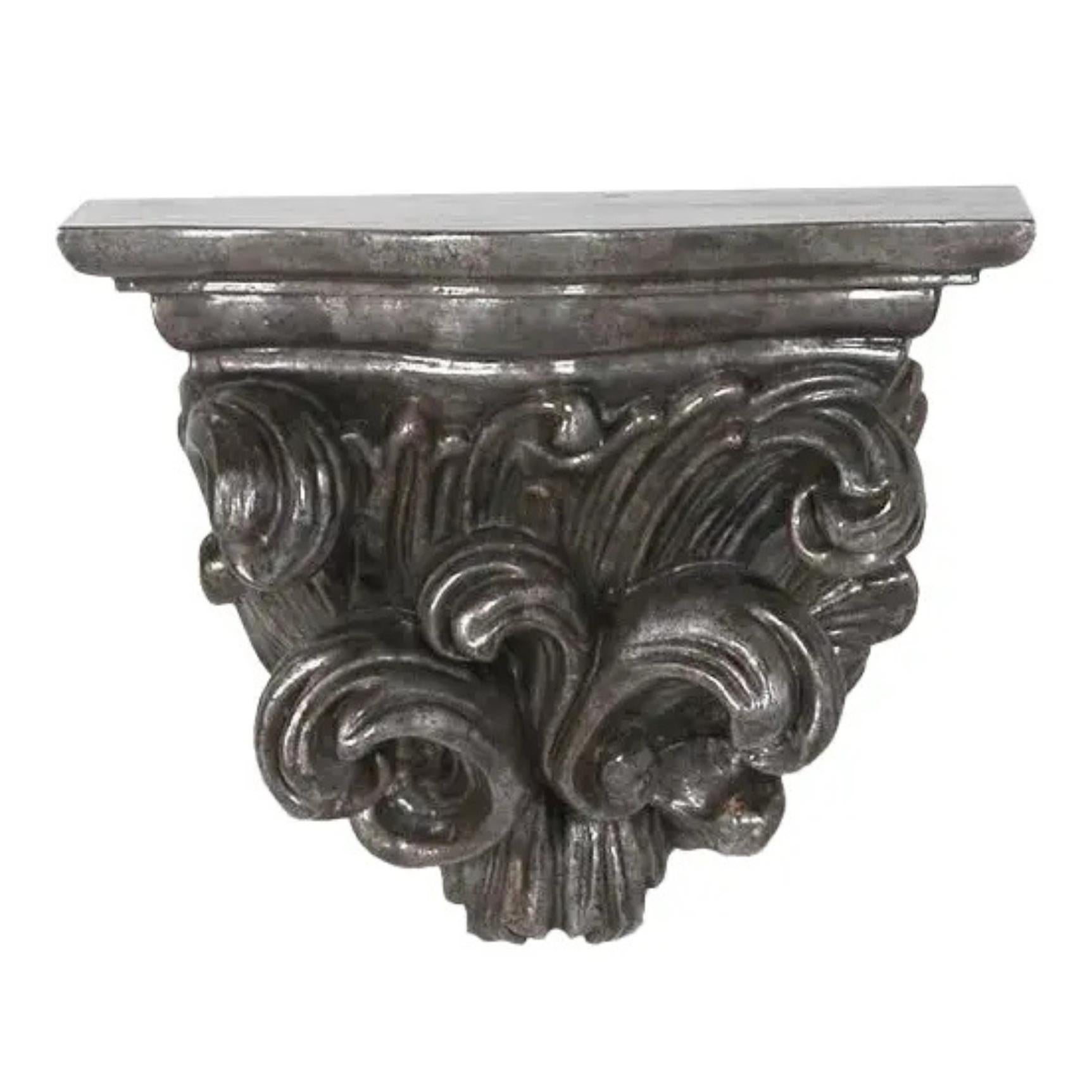 Vintage Italian Hand-Carved Wooden Wall Bracket with Intricate ...