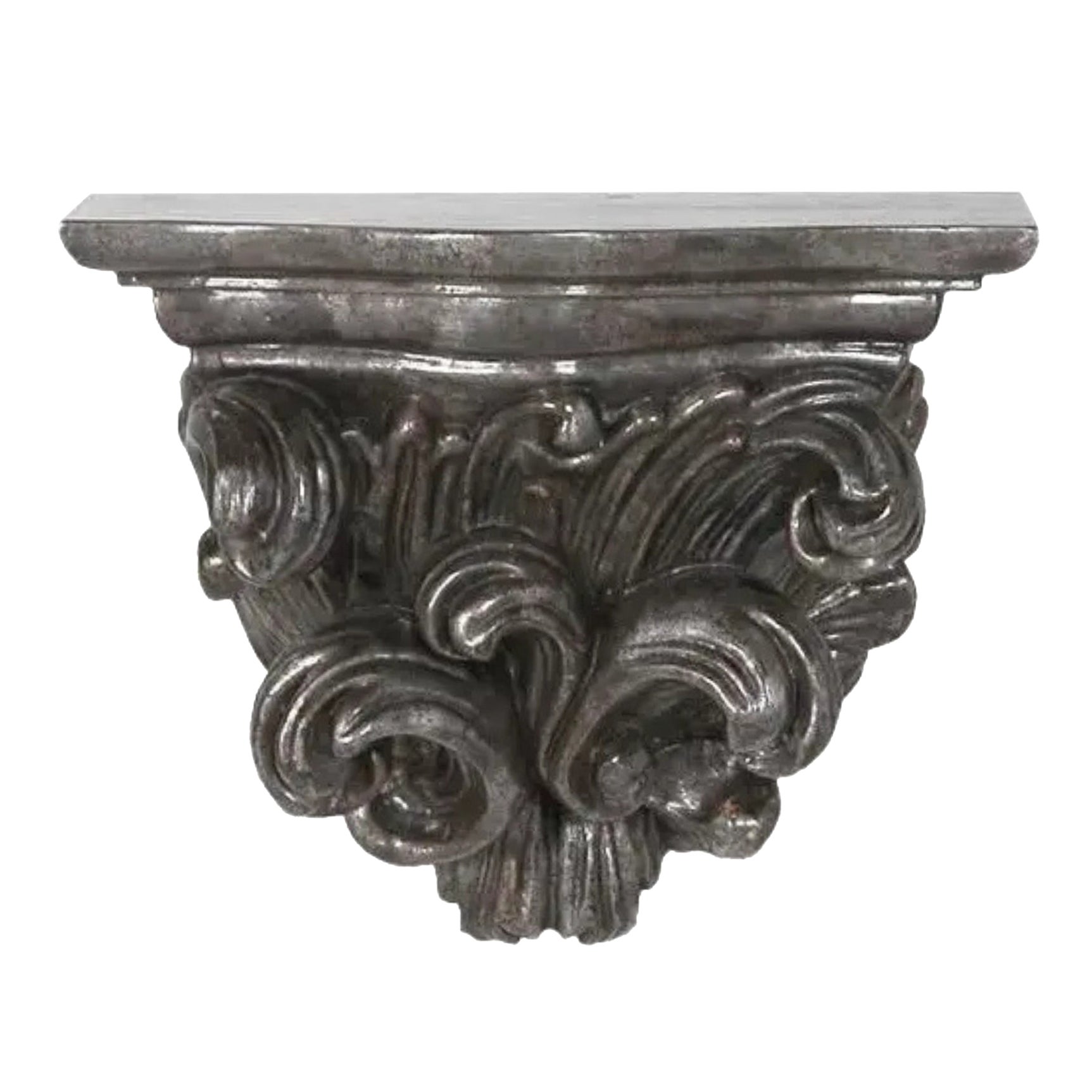 Vintage Italian Hand-Carved Wooden Wall Bracket