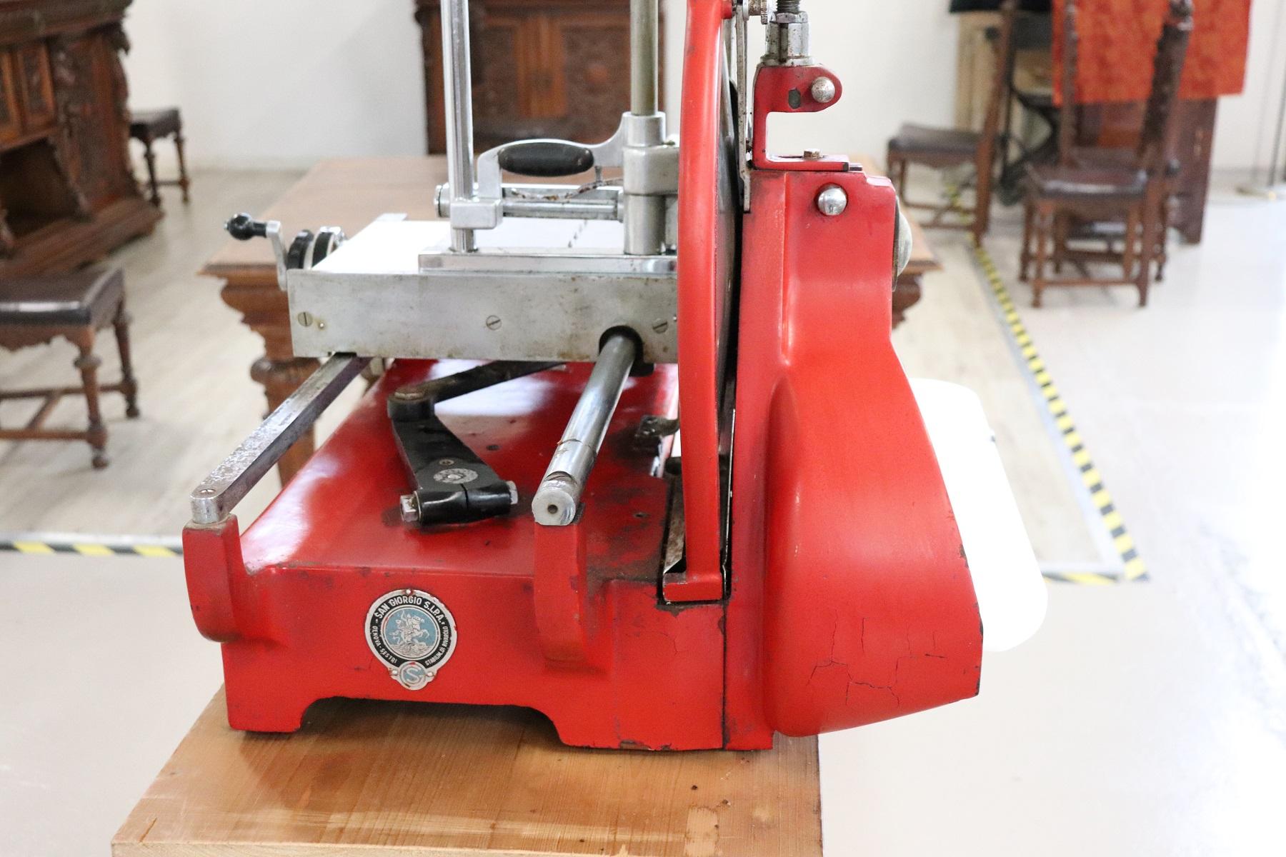 Vintage Italian Hand-Cranked Meat Slicers by San Giorgio, 1960s In Good Condition In Casale Monferrato, IT