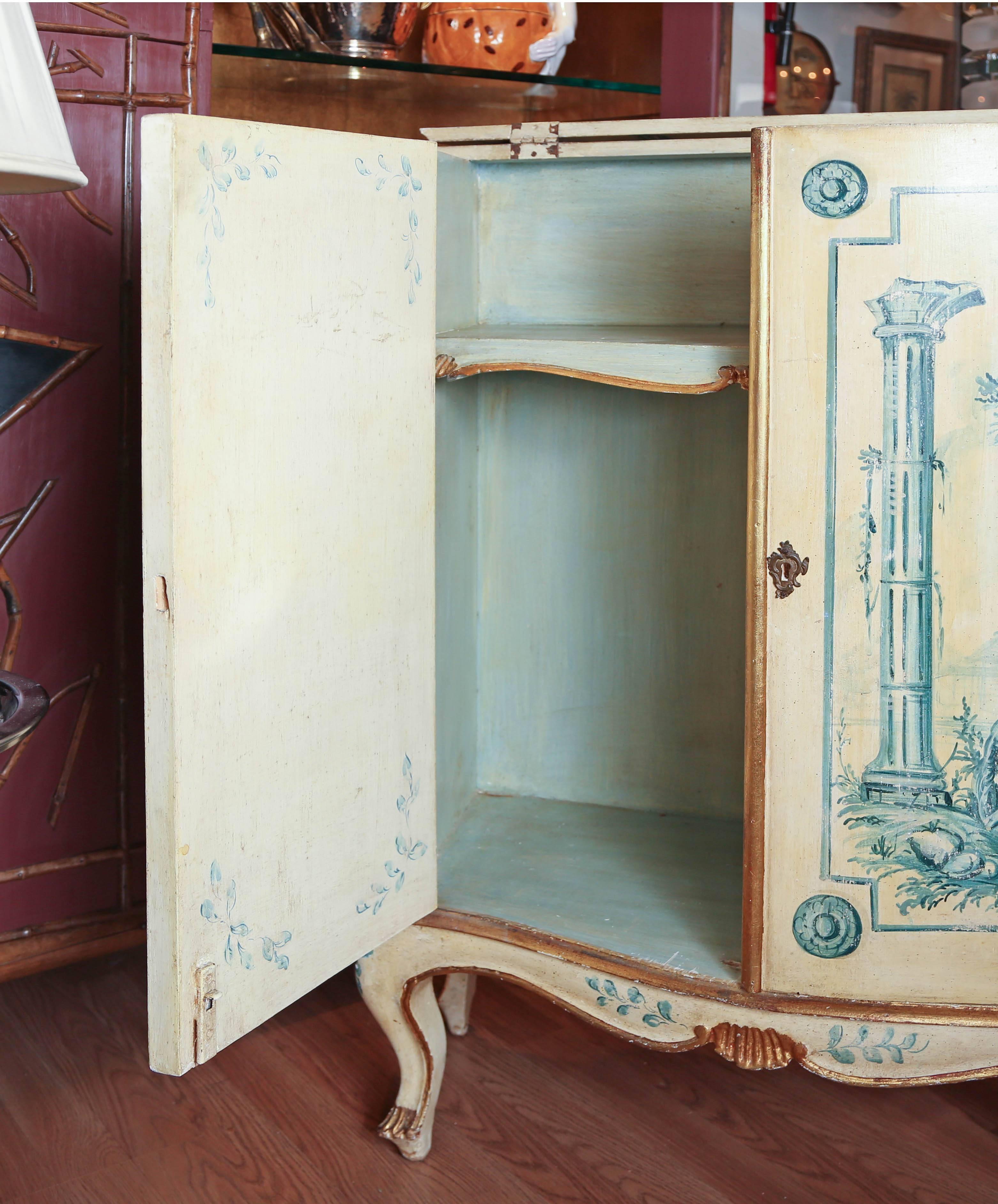 20th Century Vintage Italian Hand-Painted Bar Cabinet
