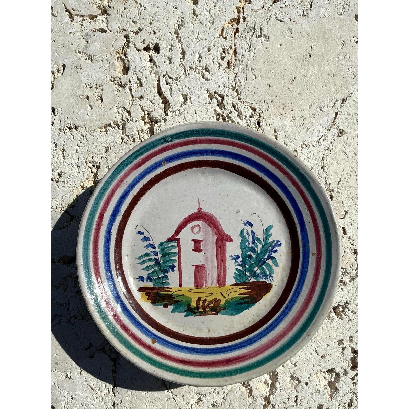 Ceramic Vintage Italian Hand Painted Dishes - Set of 6 For Sale