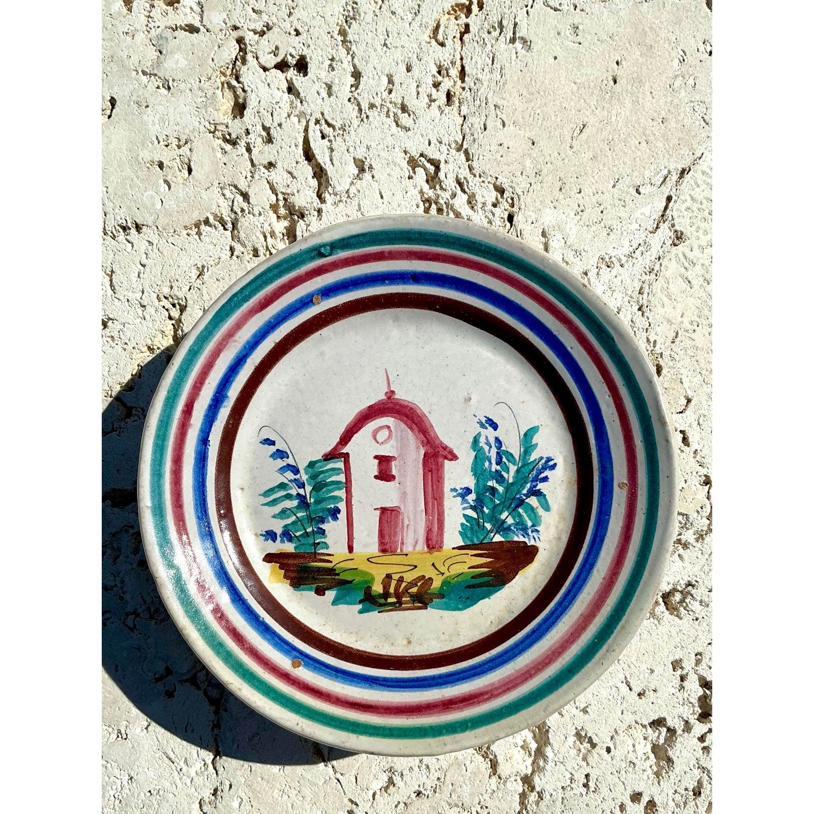 Vintage Italian Hand Painted Dishes - Set of 6 For Sale 1