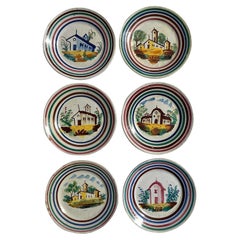 Vintage Italian Hand Painted Dishes - Set of 6