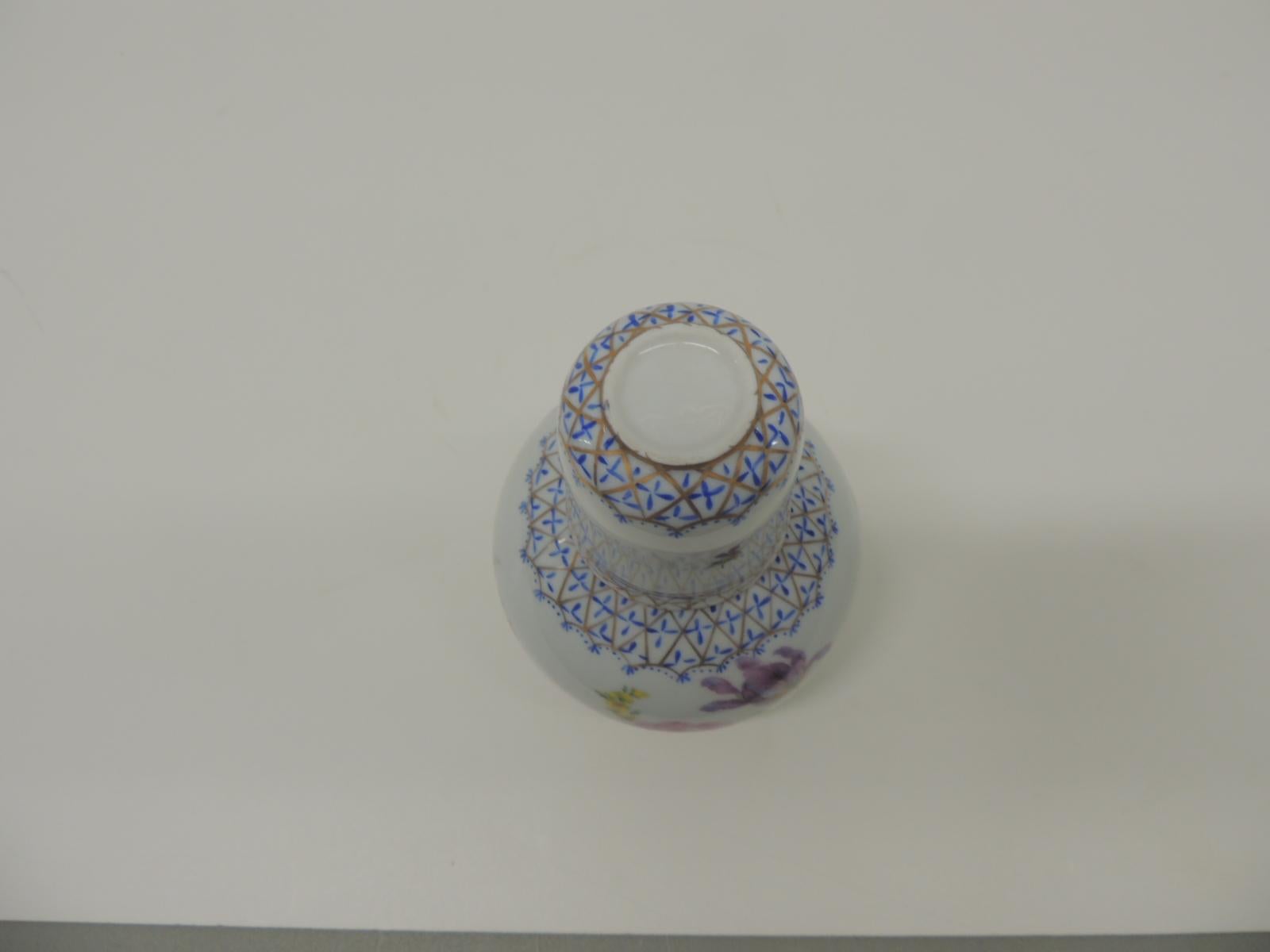 Vintage Italian Hand Painted Floral Water Carafe with Cup In Good Condition In Oakland Park, FL