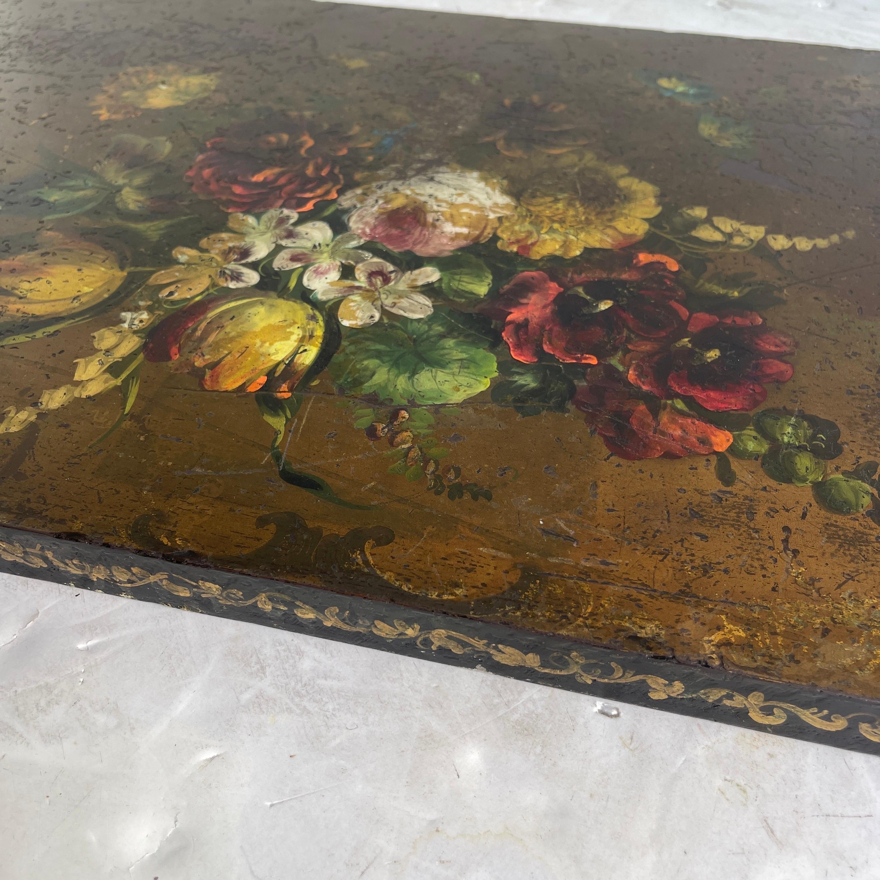 Vintage Italian Hand-painted Rectangular Cocktail Table, Circa 1950 For Sale 4
