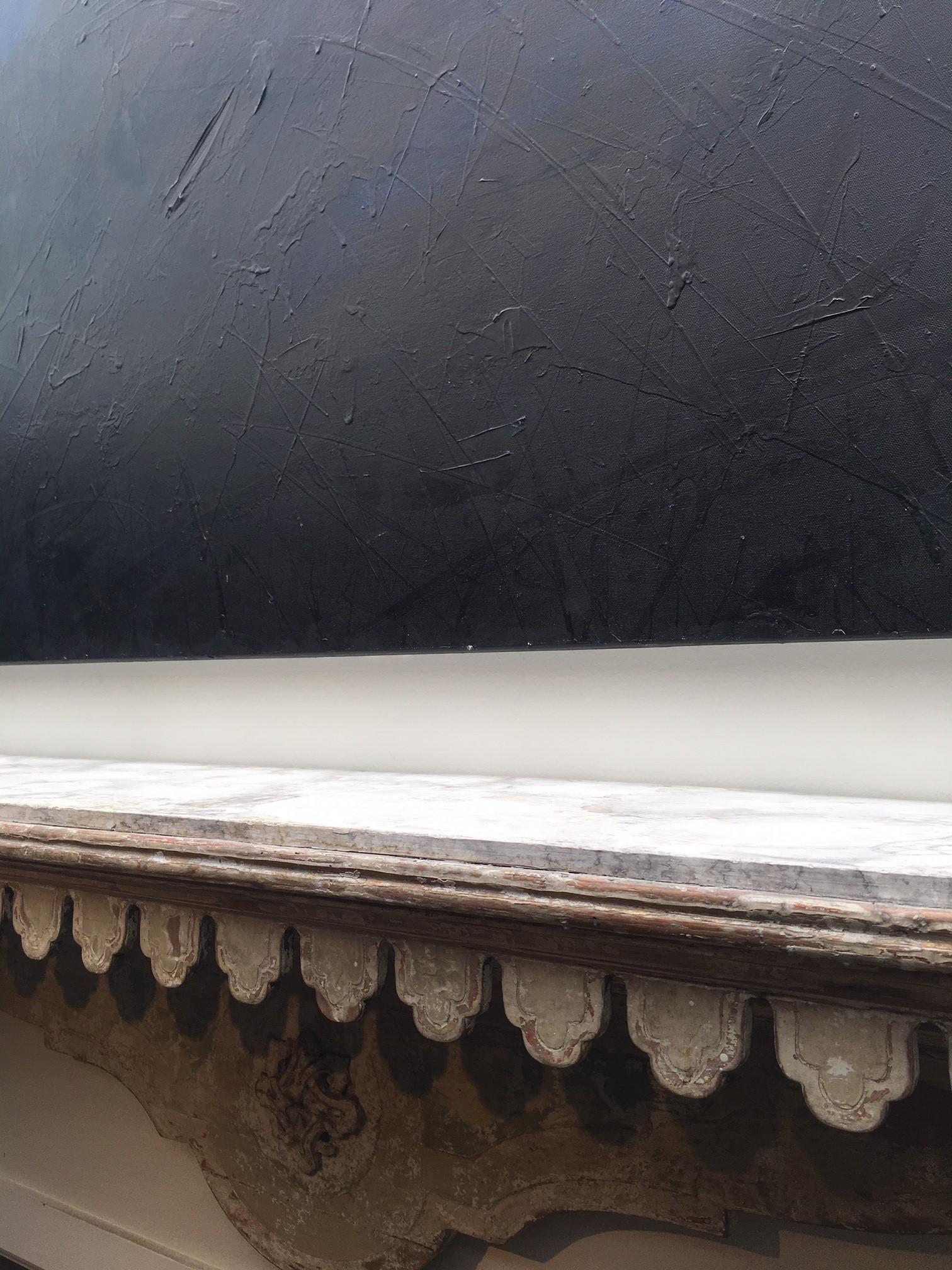 Vintage Italian Handcrafted, Hand Painted Scalloped Edge Console Table or Shelf For Sale 5