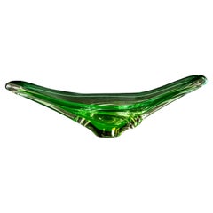 Vintage Italian Handmade Green Murano Glass Vase / Centerpiece
