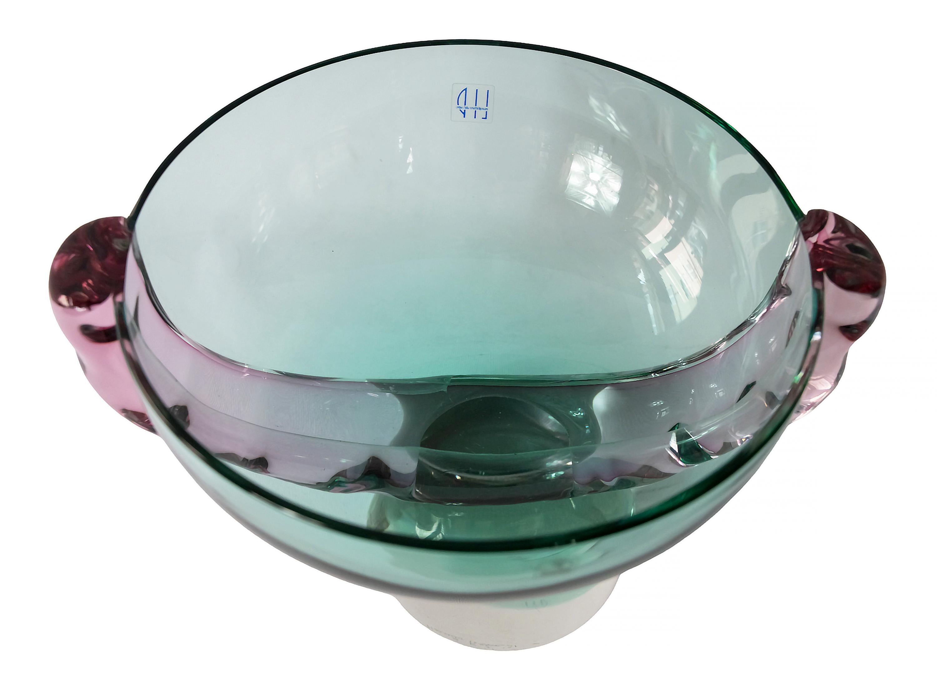 Mid-Century Modern Vintage Italian Handmade Murano Glass Vase, by Marcello Furlan For Sale