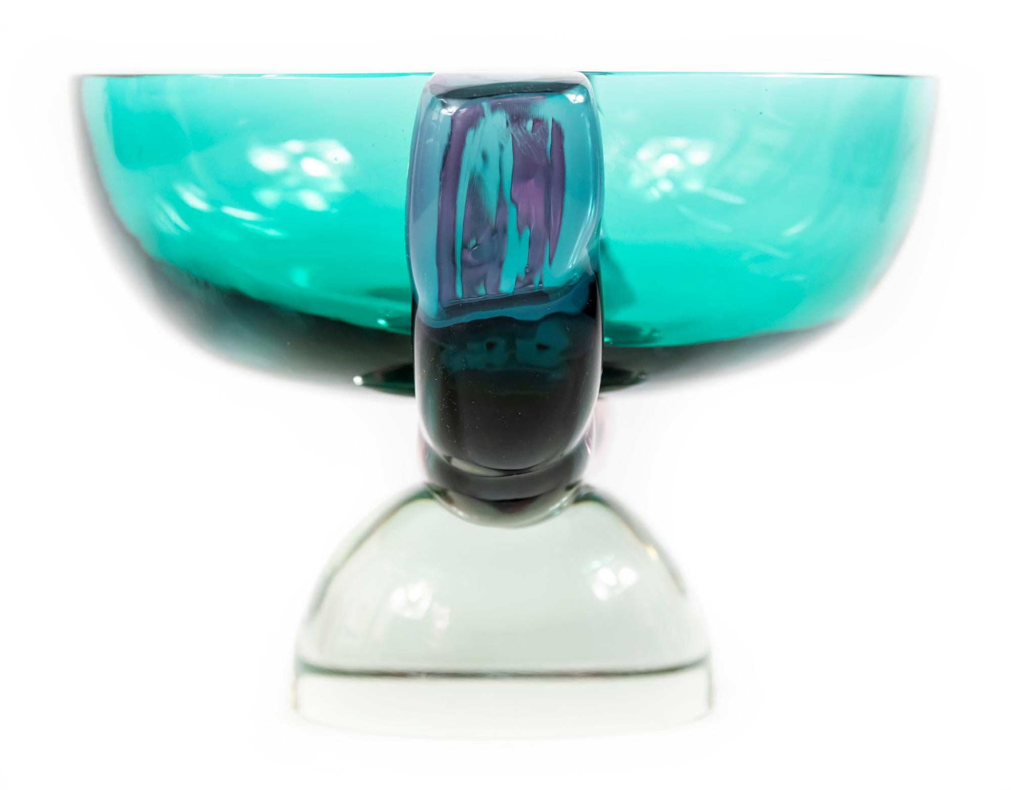 20ième siècle Vase italien vintage en verre de Murano fait à la main, par Marcello Furlan