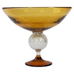 Vintage Italian Handmade Murano Glass Vase Centerpiece, circa 1970