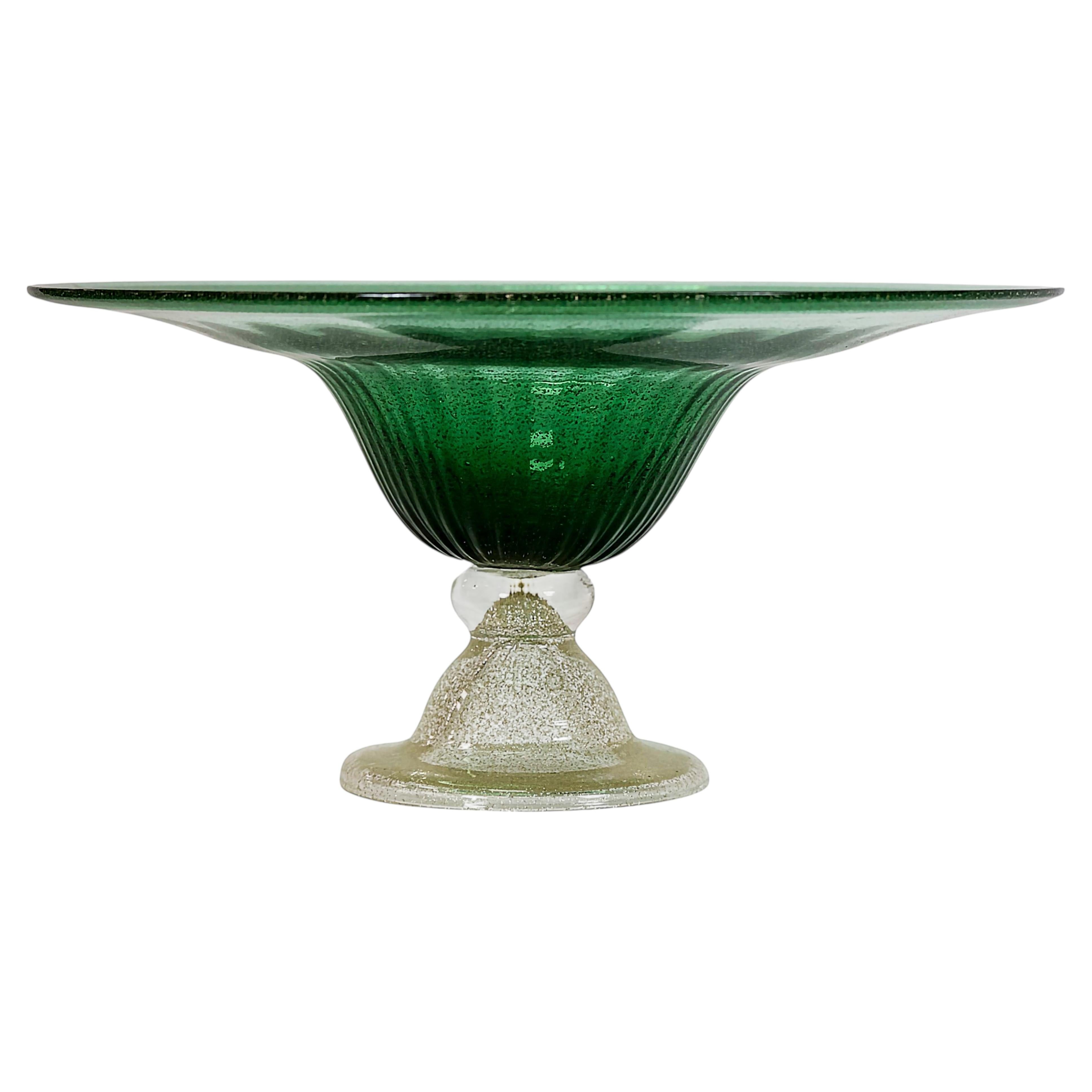 Vintage Italian Handmade Murano Glass Vase Centerpiece, circa 1980