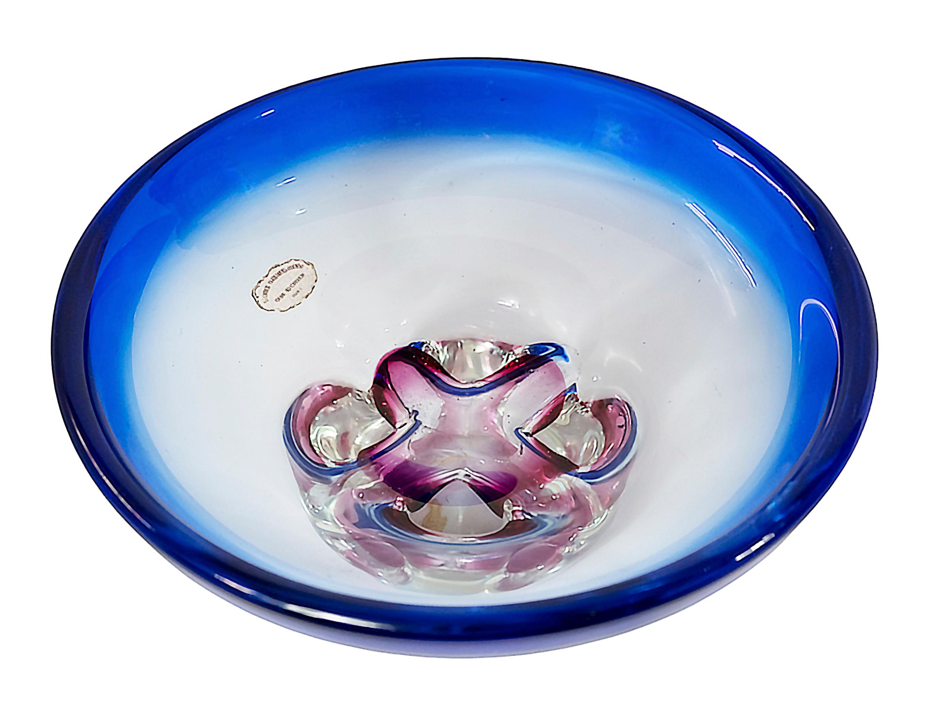 Italiano Vaso / Centrotavola in vetro di Murano fatto a mano italiano vintage